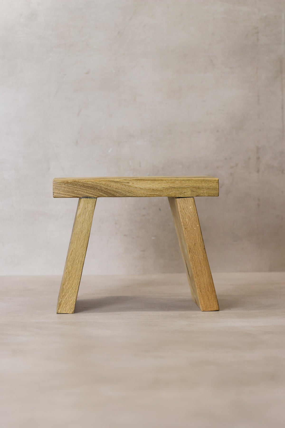 Vintage Rustic Square Elm Wood Stool - Small - No 7