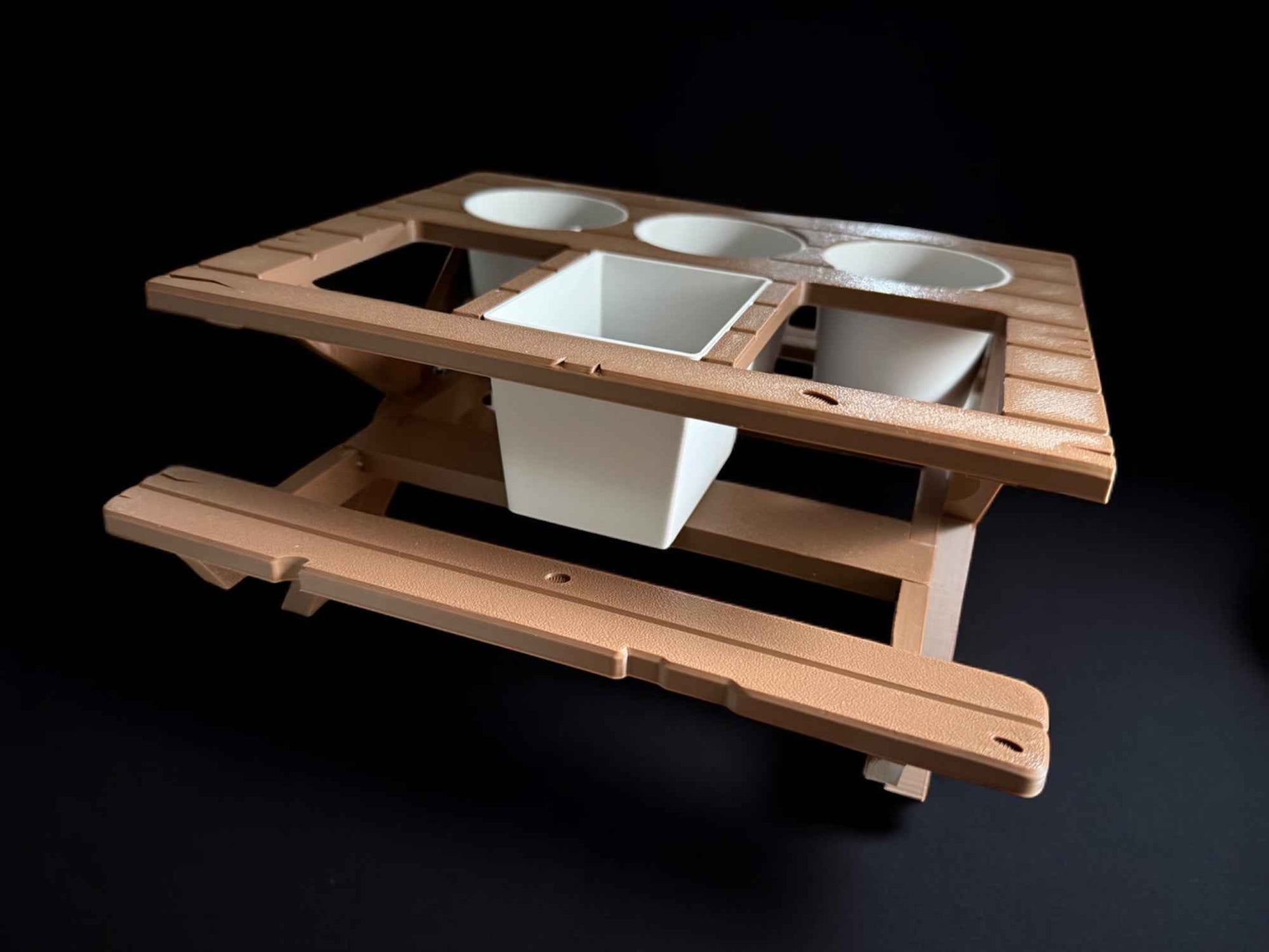 BBQ Picnic Table Sauce and Spice Rack | BBQ Gift | Garden Decor | BBQ Utilities | Outdoor Dining | Optional Dipping & Olive Pots | Gift For Dad