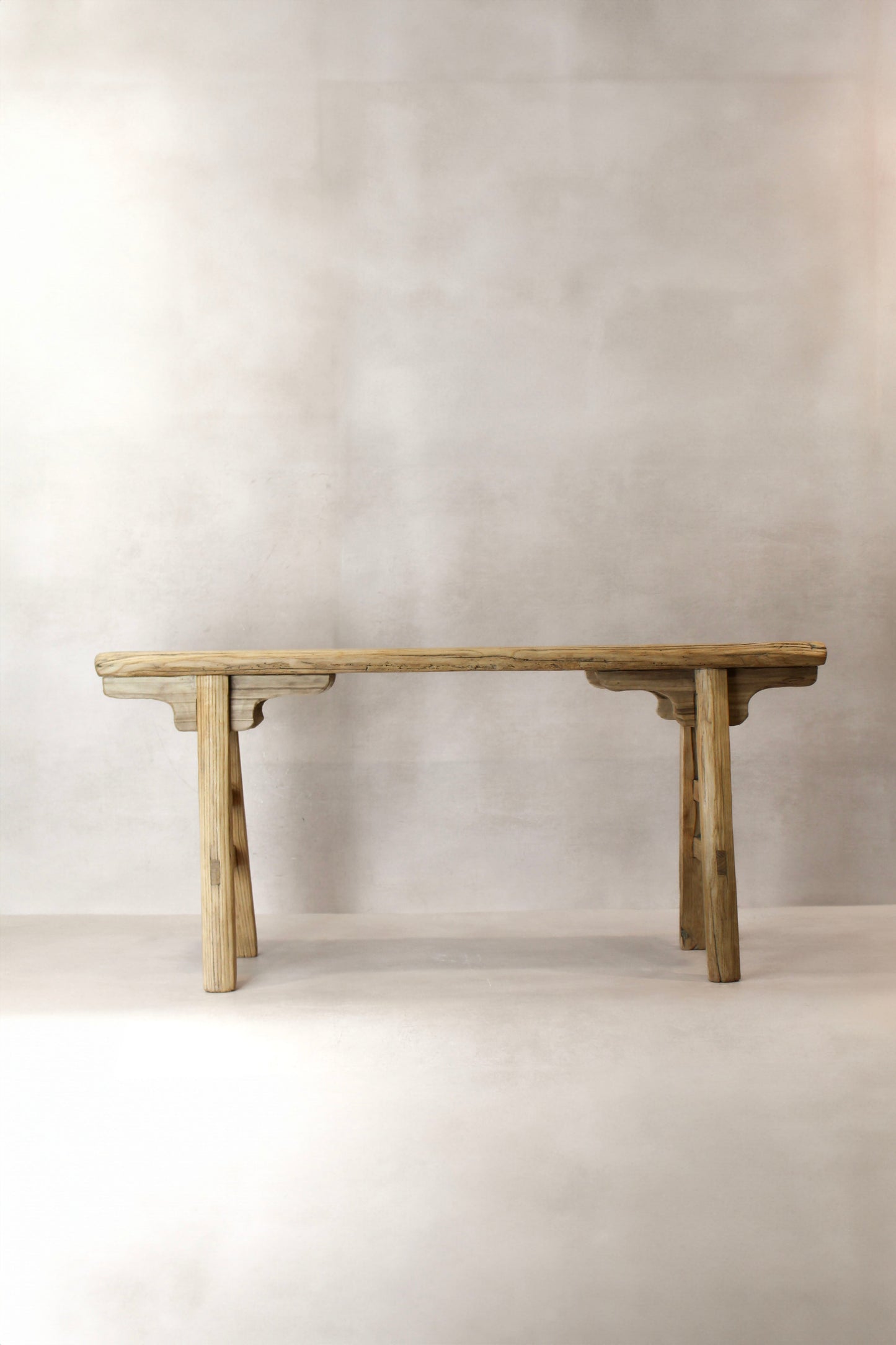 Antique Rustic Elm Wood Bench 01