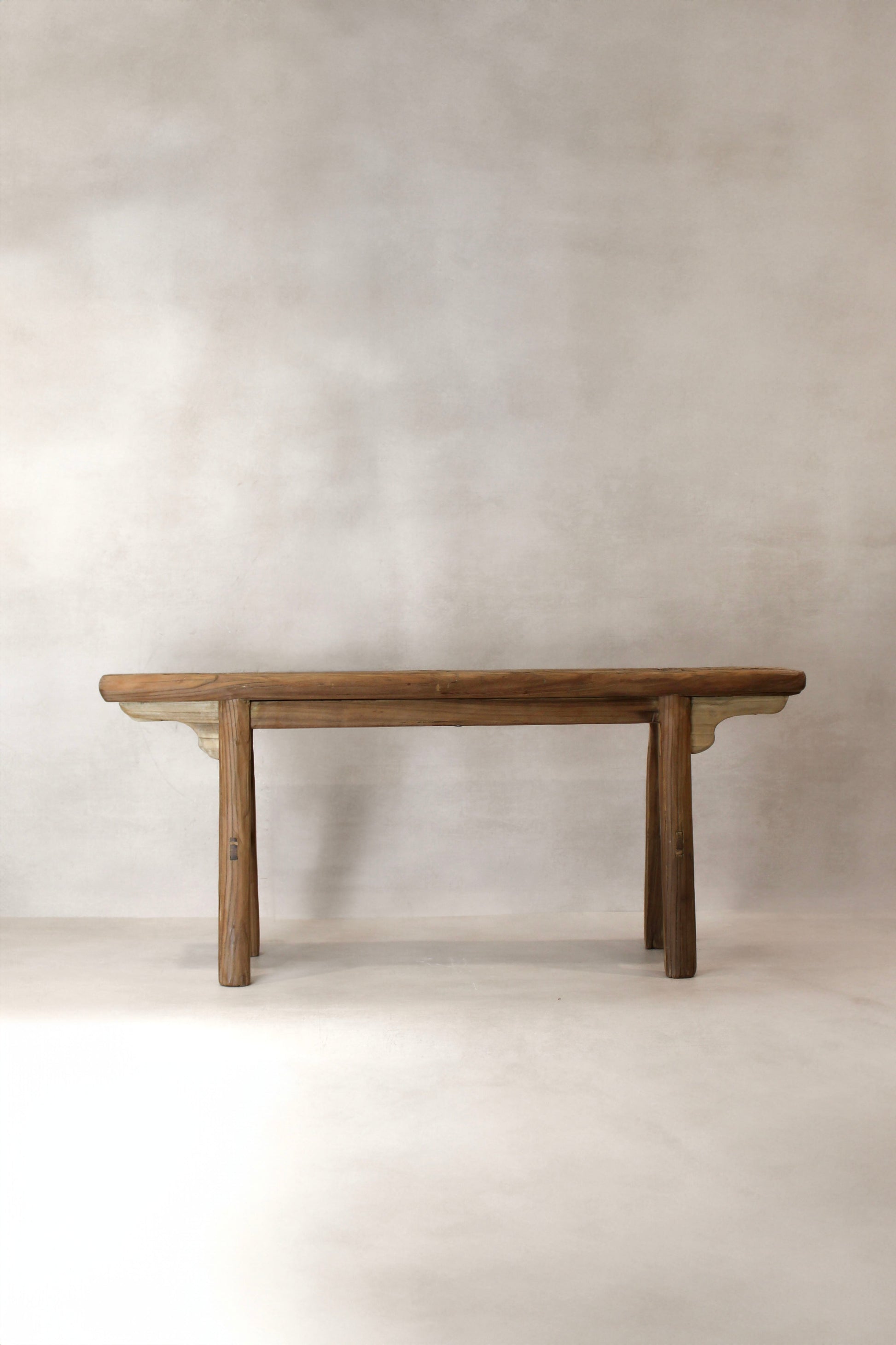 Antique Rustic Elm Wood Bench 02