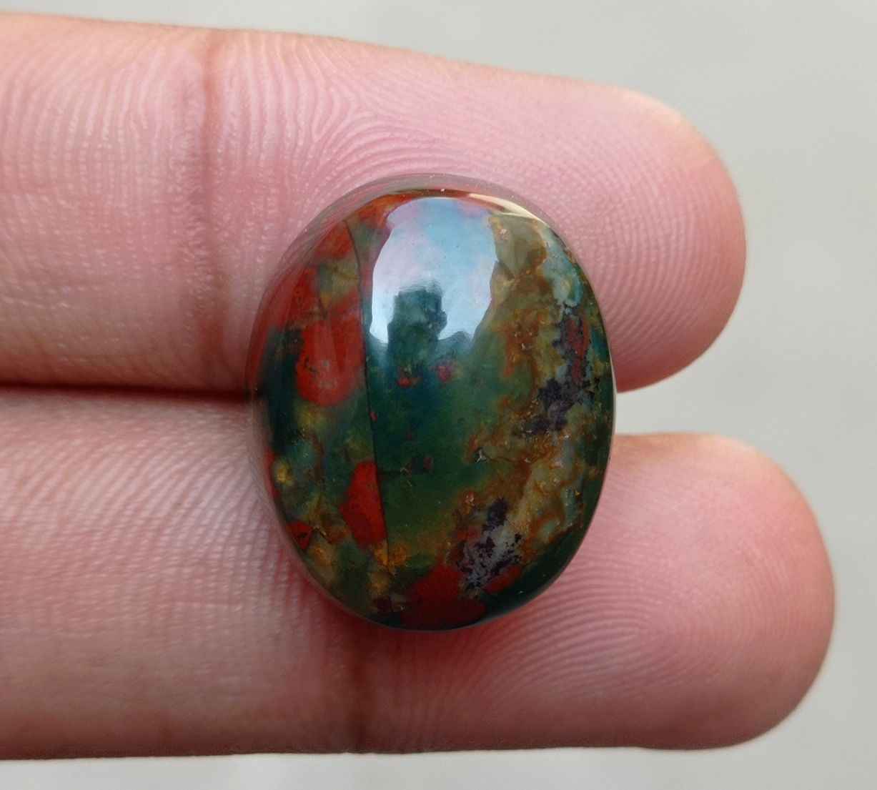 36.5ct Imperial Quality Blood Stone - Heliotrope - Hajr-ul-Dam -22x18mm