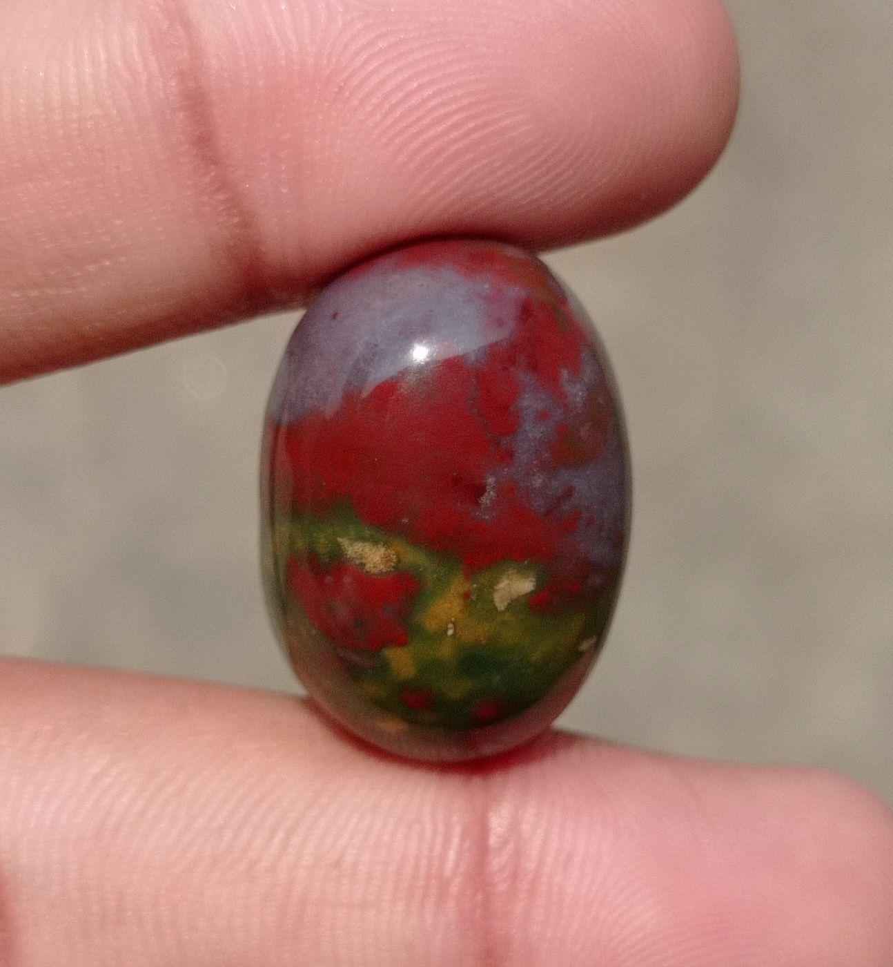 49ct Imperial Quality Blood Stone - Heliotrope - Hajr-ul-Dam -26x19mm