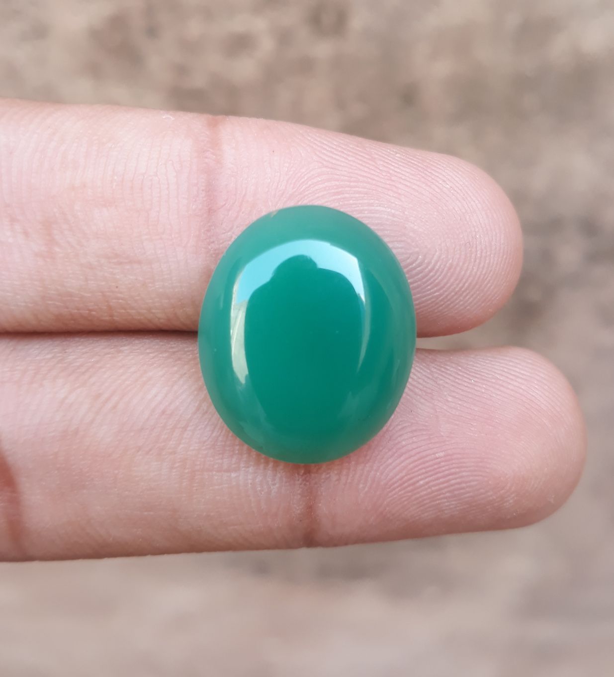 16.2ct Natural Chrysoprase Stone - Cabochon Chrysoprase - Green Chalcedony -20x17x6mm