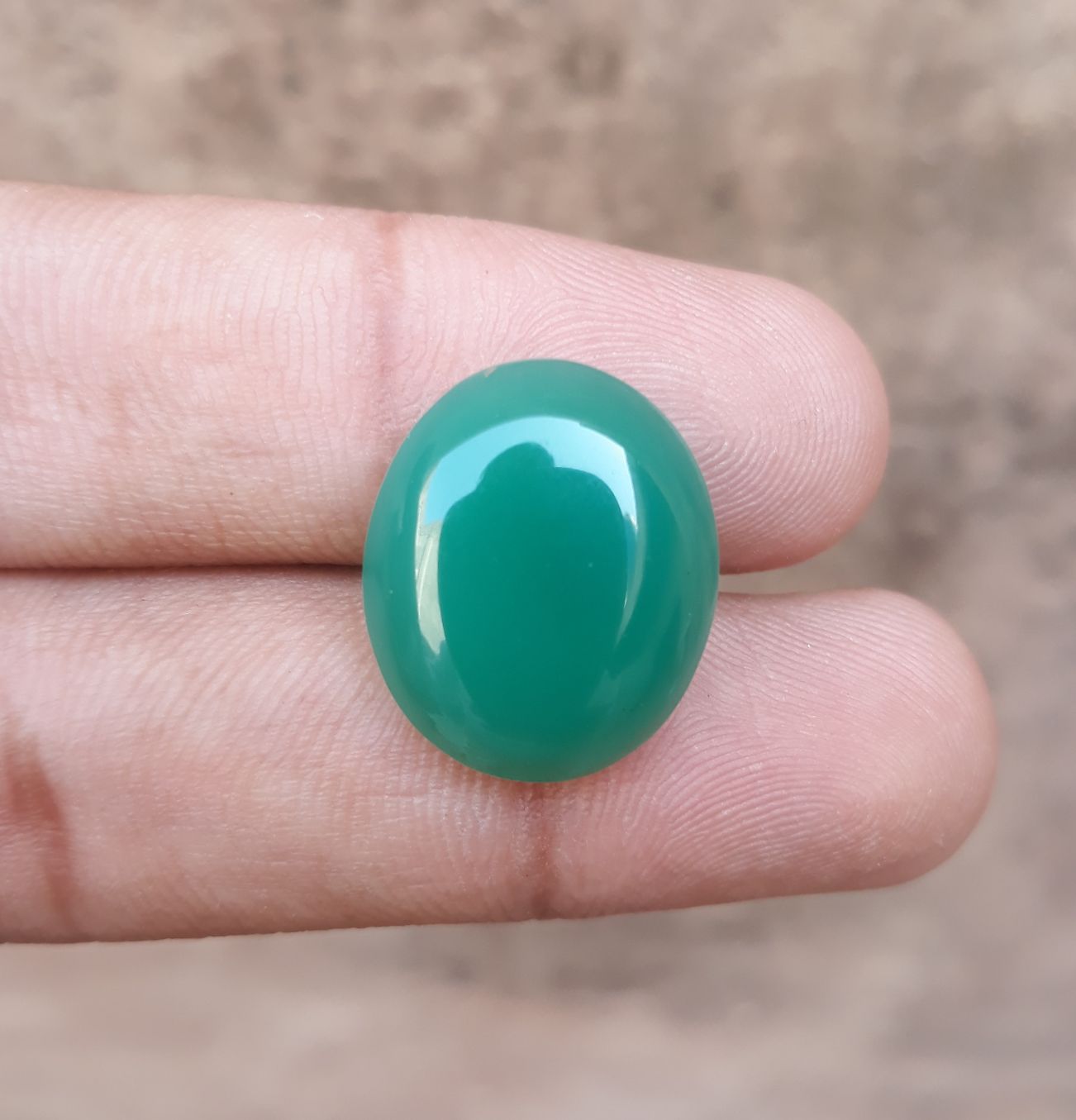 16.2ct Natural Chrysoprase Stone - Cabochon Chrysoprase - Green Chalcedony -20x17x6mm