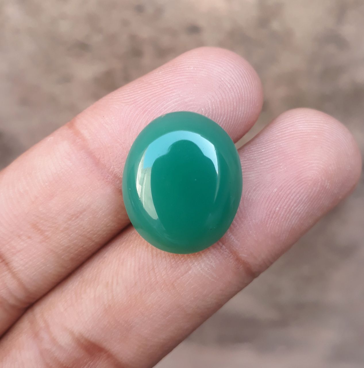 16.2ct Natural Chrysoprase Stone - Cabochon Chrysoprase - Green Chalcedony -20x17x6mm