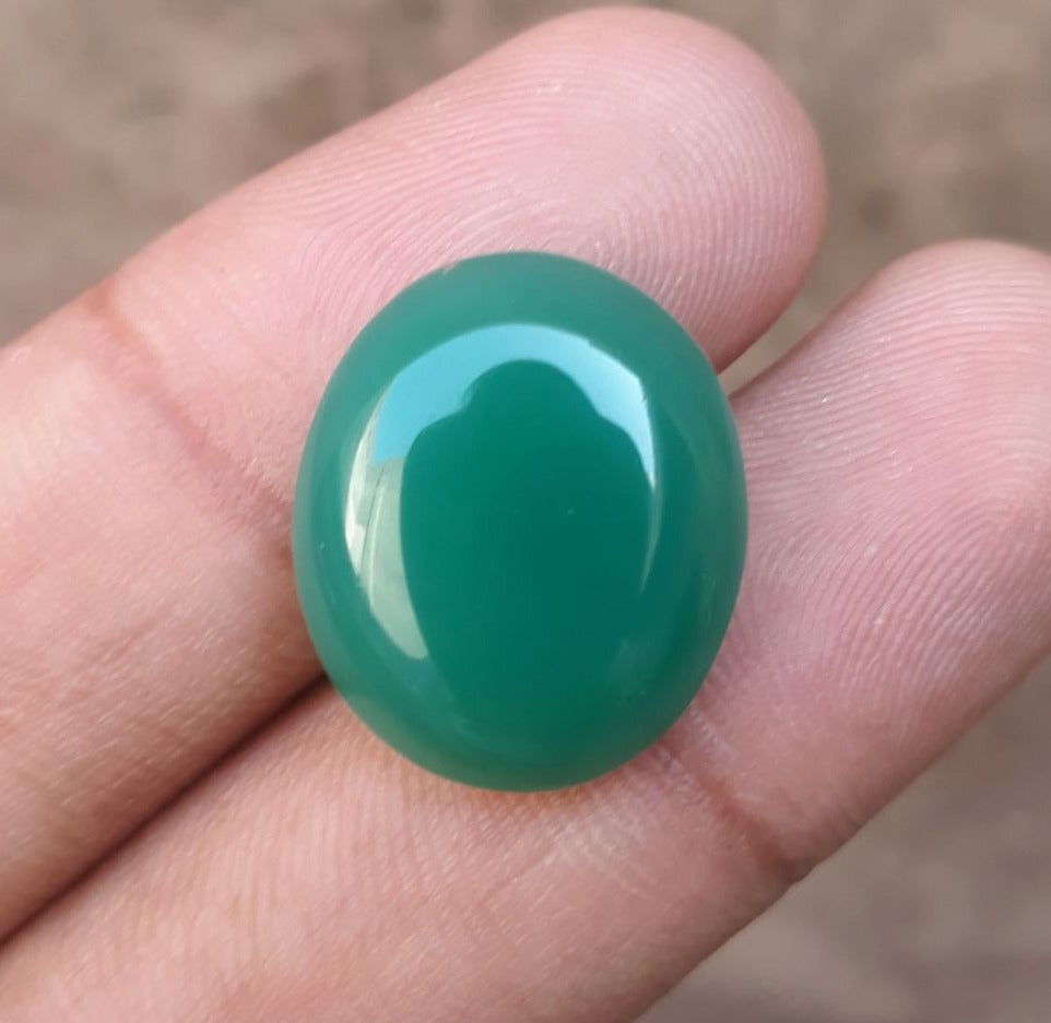 16.2ct Natural Chrysoprase Stone - Cabochon Chrysoprase - Green Chalcedony -20x17x6mm