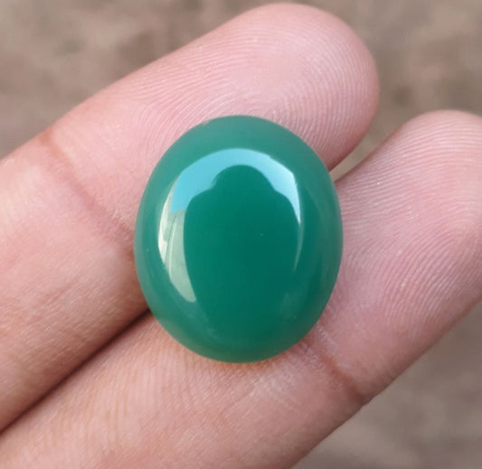 16.2ct Natural Chrysoprase Stone - Cabochon Chrysoprase - Green Chalcedony -20x17x6mm