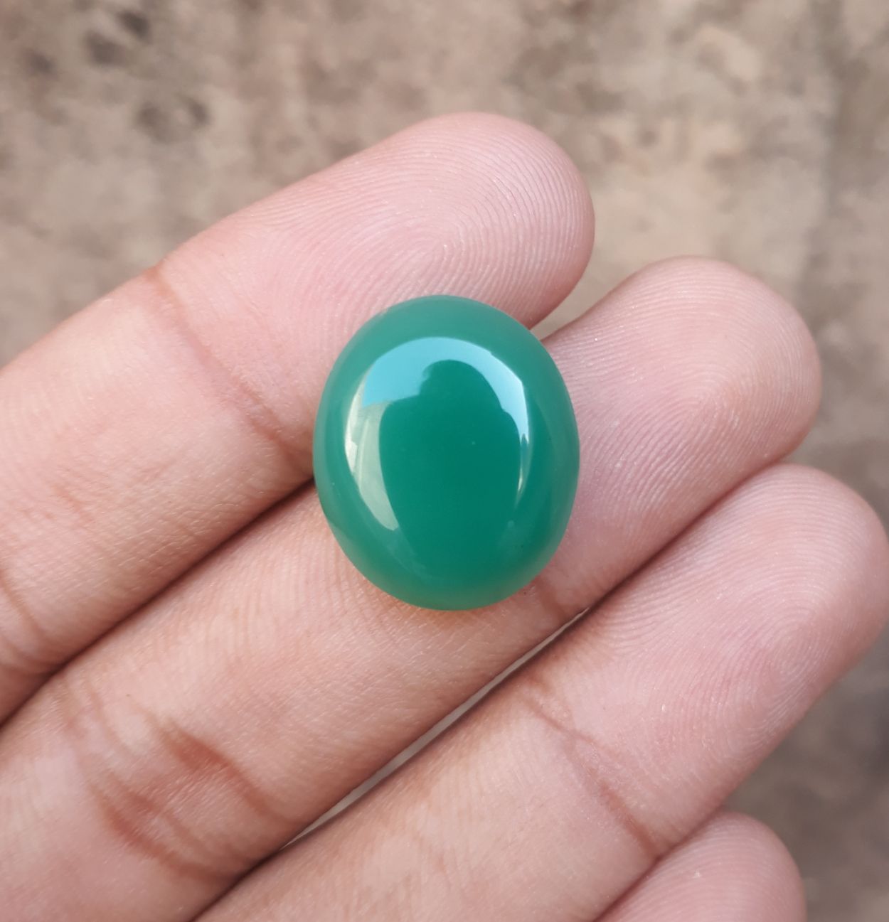 16.2ct Natural Chrysoprase Stone - Cabochon Chrysoprase - Green Chalcedony -20x17x6mm