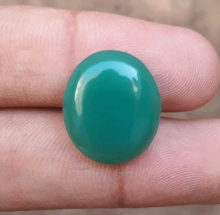 15ct Natural Chrysoprase Stone - Cabochon Chrysoprase - Green Chalcedony -20x17x5mm