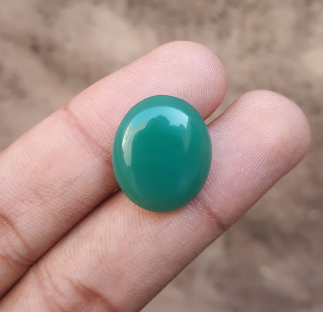 15ct Natural Chrysoprase Stone - Cabochon Chrysoprase - Green Chalcedony -20x17x5mm