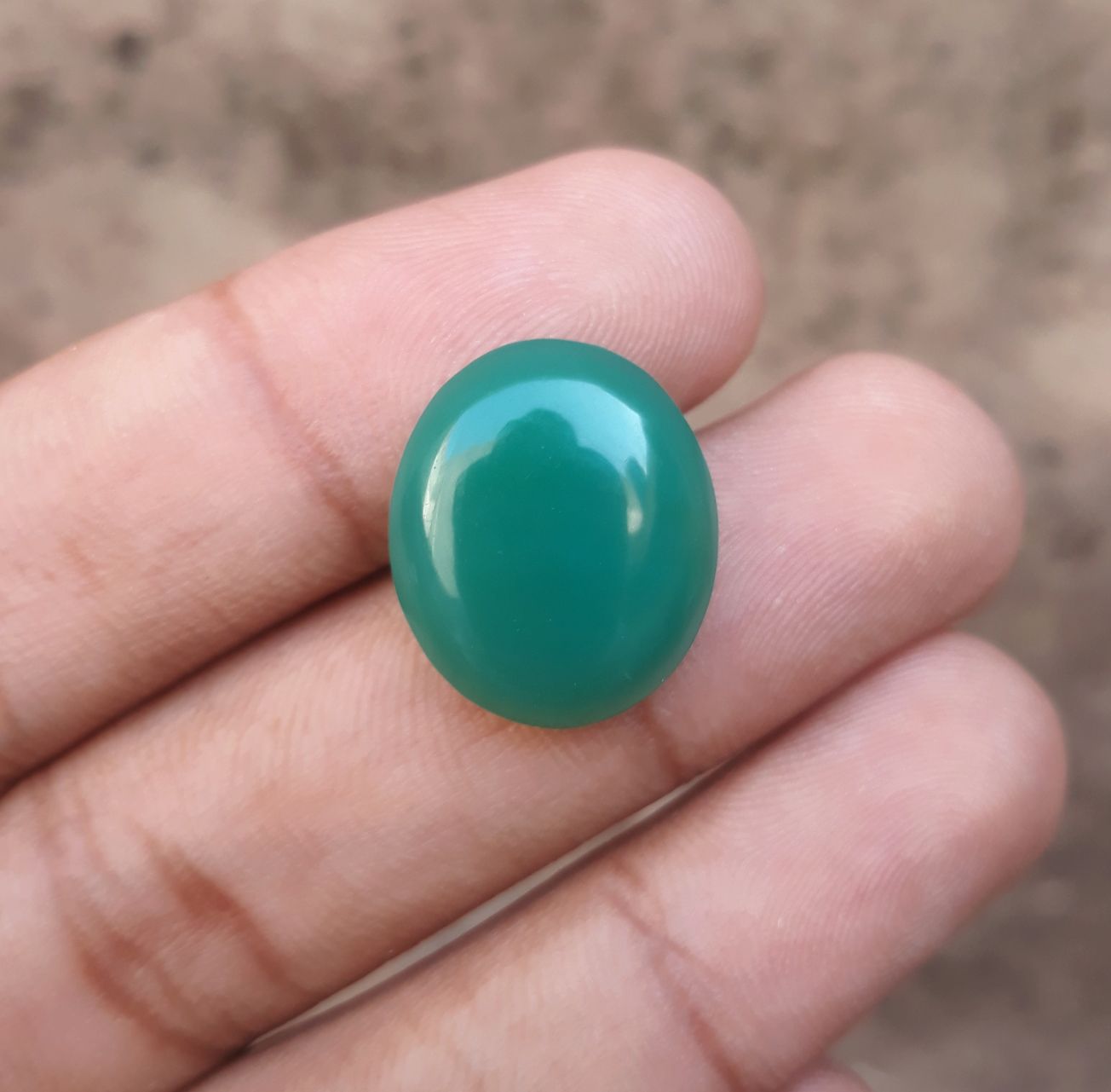 15ct Natural Chrysoprase Stone - Cabochon Chrysoprase - Green Chalcedony -20x17x5mm