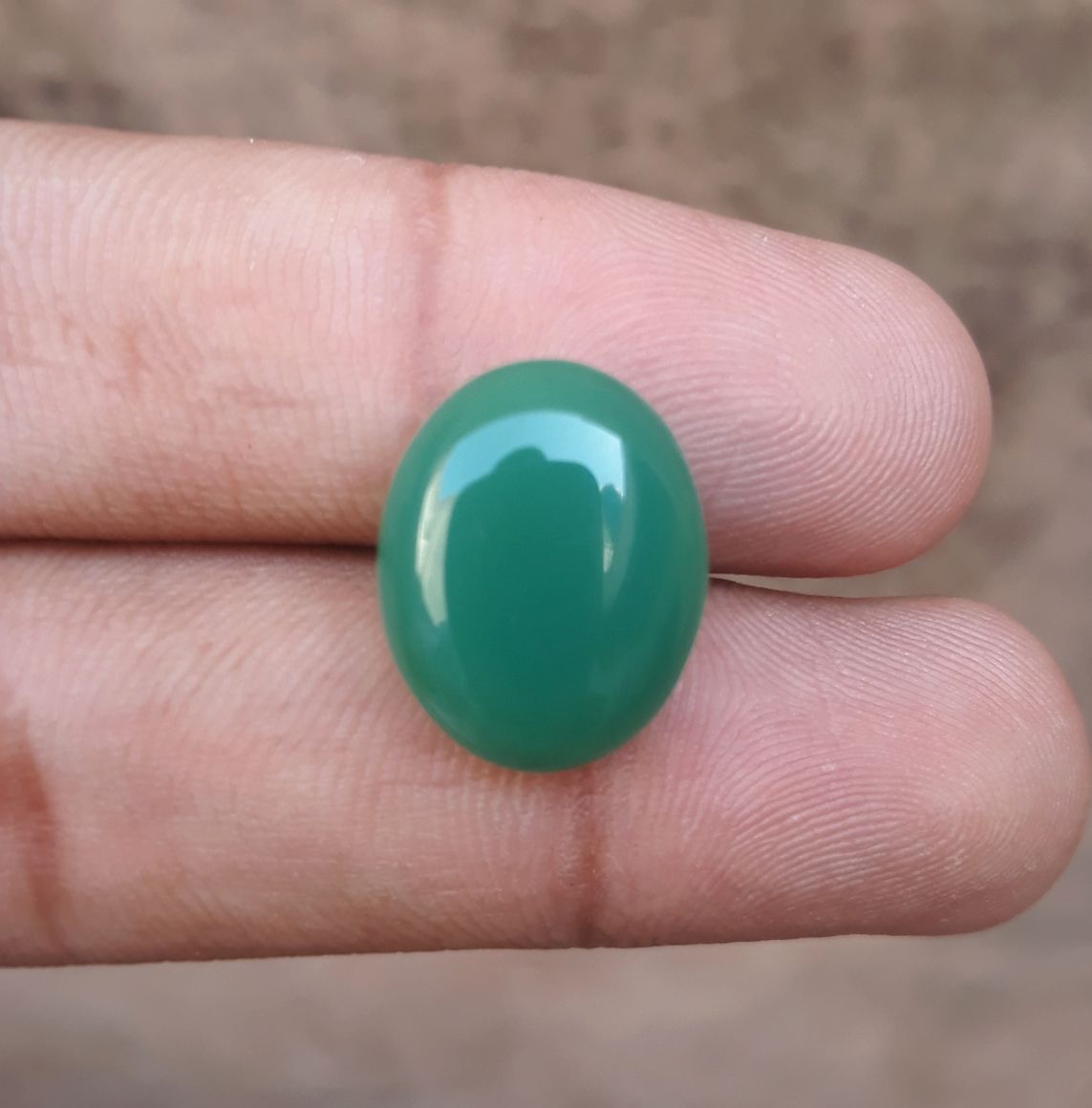 13.6ct Natural Chrysoprase Stone - Cabochon Chrysoprase - Green Chalcedony -18x14x6mm