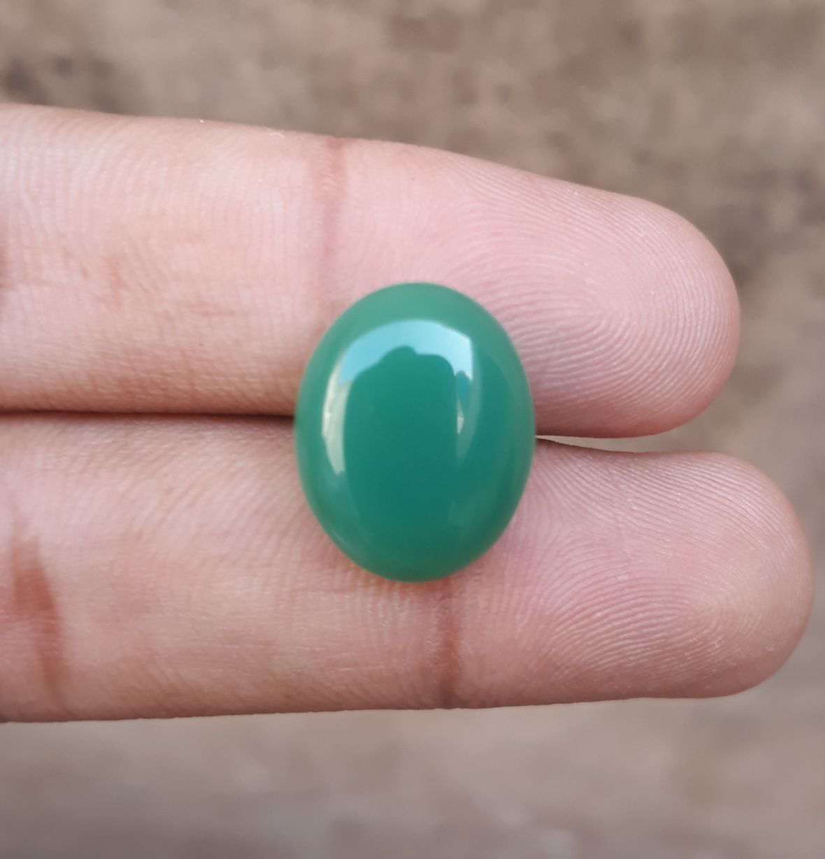 13.6ct Natural Chrysoprase Stone - Cabochon Chrysoprase - Green Chalcedony -18x14x6mm