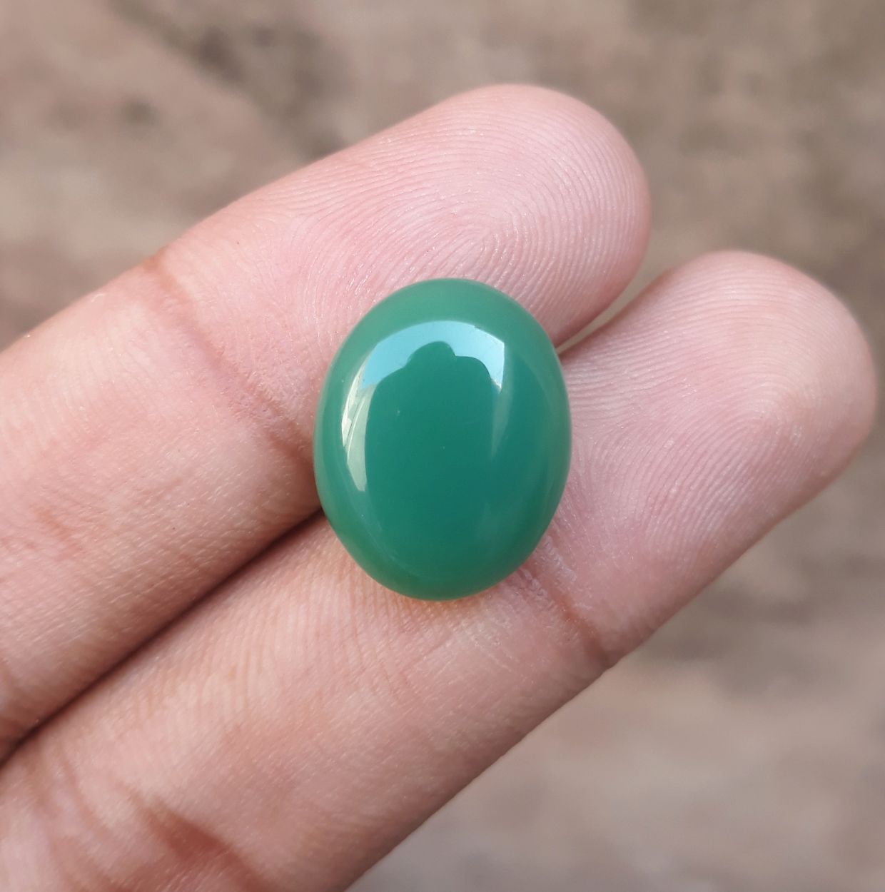 13.6ct Natural Chrysoprase Stone - Cabochon Chrysoprase - Green Chalcedony -18x14x6mm