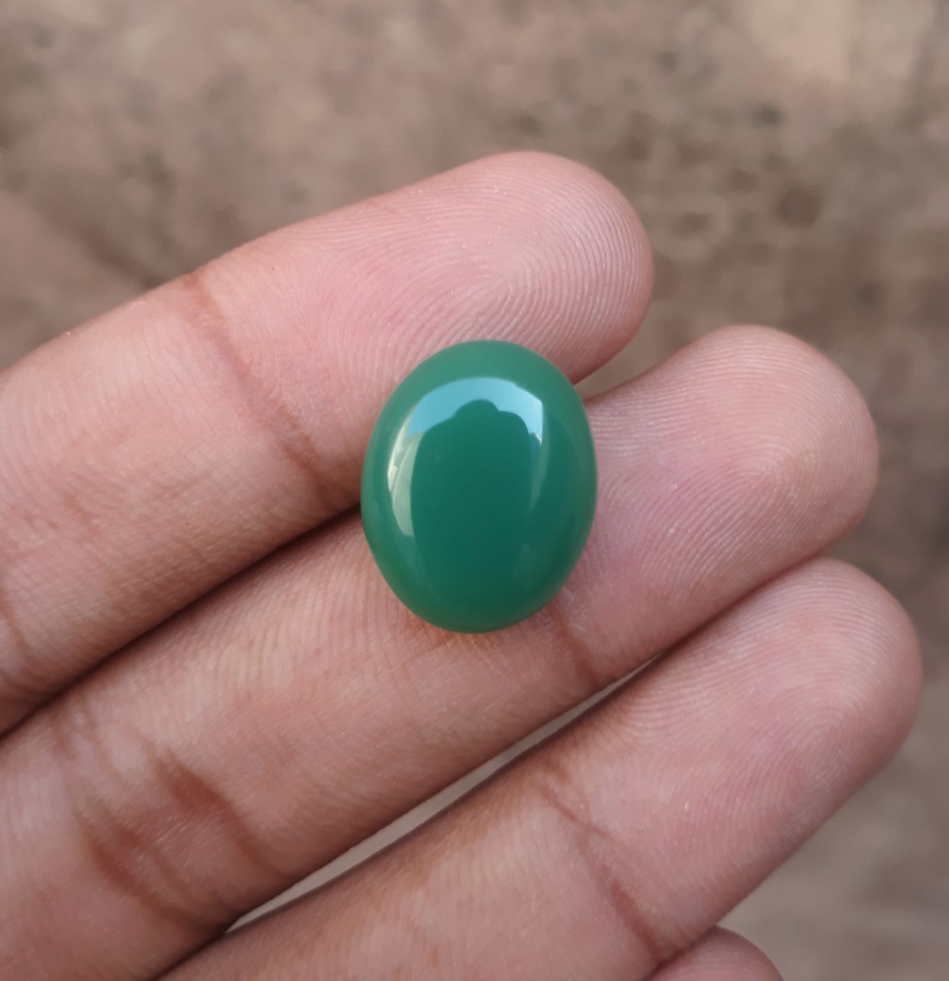 13.6ct Natural Chrysoprase Stone - Cabochon Chrysoprase - Green Chalcedony -18x14x6mm