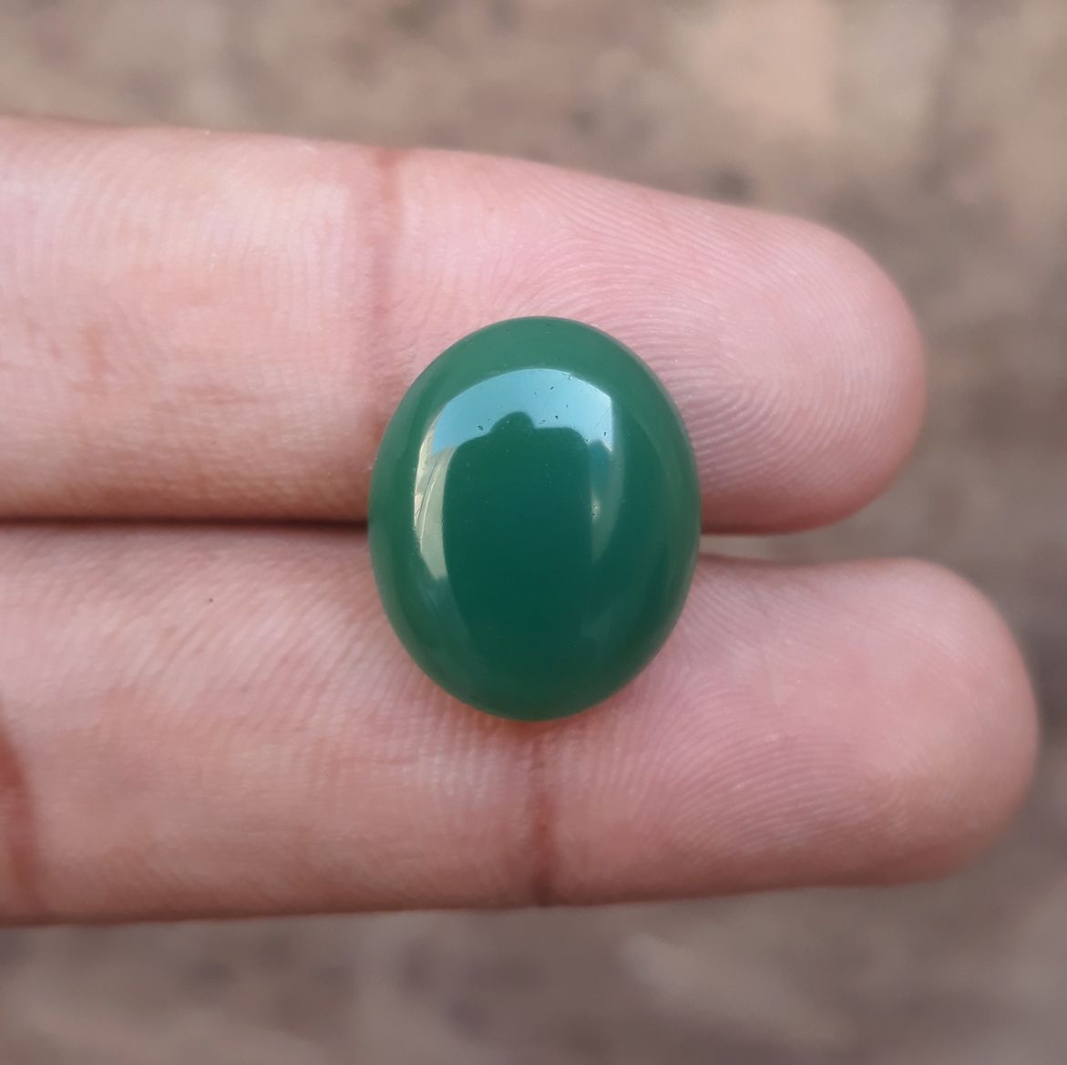 13.7ct Natural Chrysoprase Stone - Cabochon Chrysoprase - Green Chalcedony -18x15x6mm