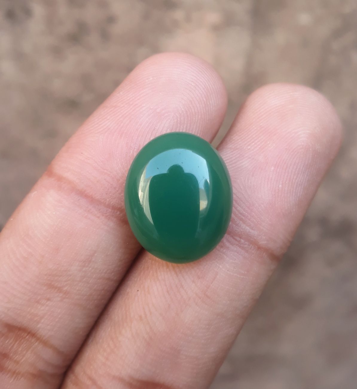 13.7ct Natural Chrysoprase Stone - Cabochon Chrysoprase - Green Chalcedony -18x15x6mm