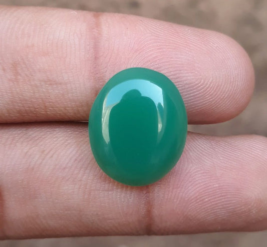 12.9ct Natural Chrysoprase Stone - Cabochon Chrysoprase - Green Chalcedony -18x15x6mm