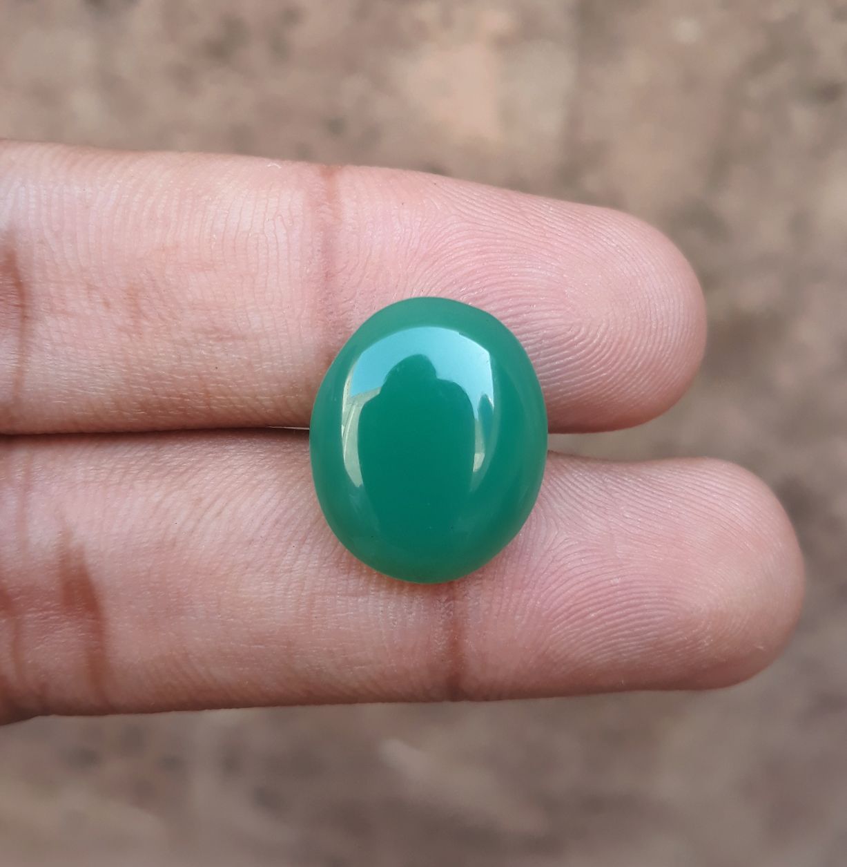 12.9ct Natural Chrysoprase Stone - Cabochon Chrysoprase - Green Chalcedony -18x15x6mm