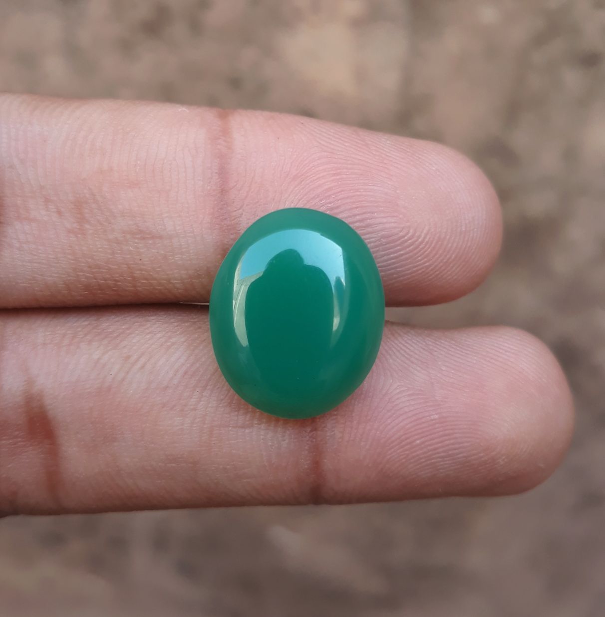 12.9ct Natural Chrysoprase Stone - Cabochon Chrysoprase - Green Chalcedony -18x15x6mm