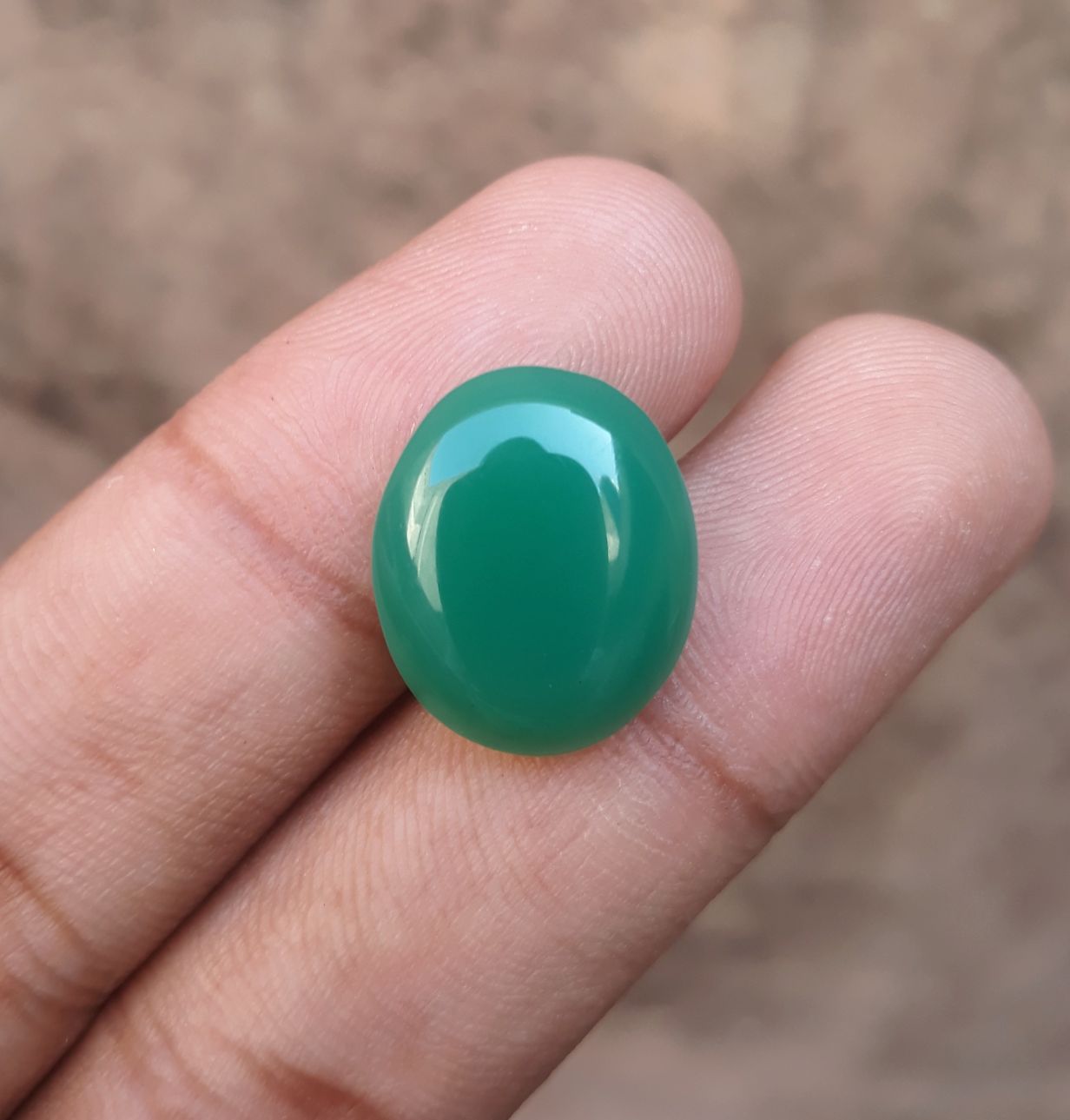 12.9ct Natural Chrysoprase Stone - Cabochon Chrysoprase - Green Chalcedony -18x15x6mm