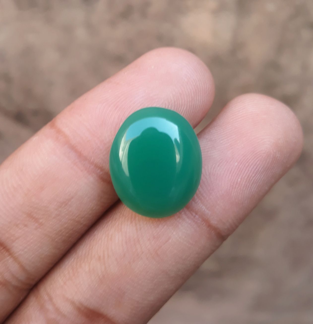 12.9ct Natural Chrysoprase Stone - Cabochon Chrysoprase - Green Chalcedony -18x15x6mm