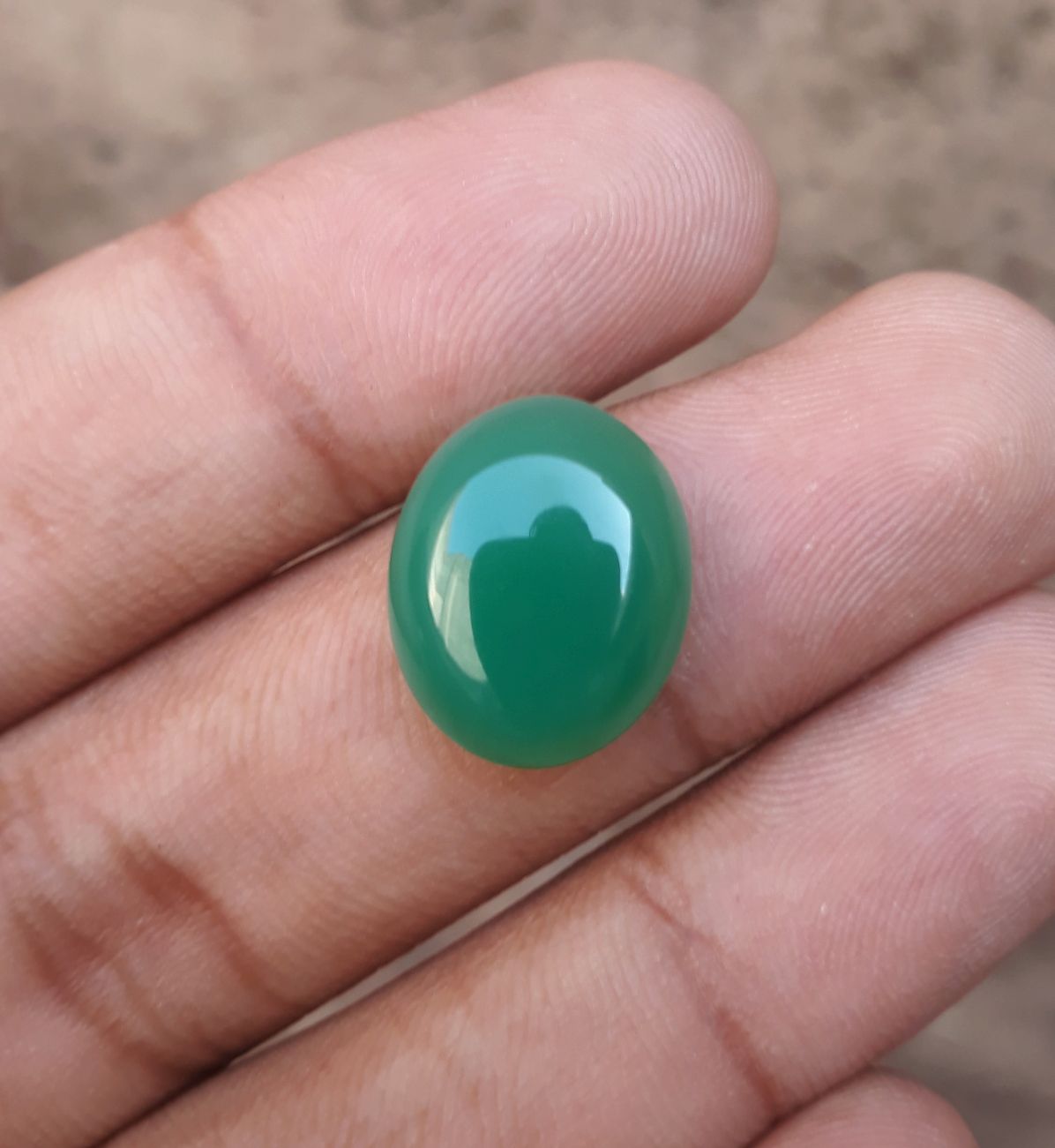 11.6ct Natural Chrysoprase Stone - Cabochon Chrysoprase - Green Chalcedony -17x14x6mm