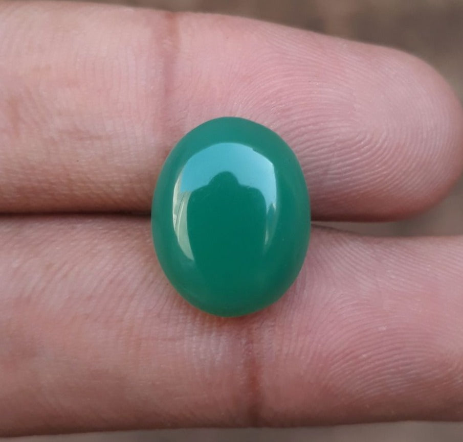 10.2ct Natural Chrysoprase Stone - Cabochon Chrysoprase - Green Chalcedony -16x13x6mm
