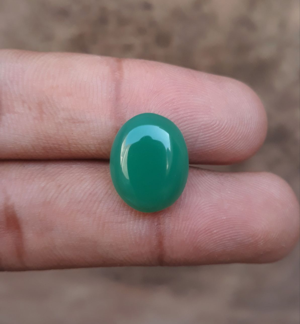9.5ct Natural Chrysoprase Stone - Cabochon Chrysoprase - Green Chalcedony -16x13x5mm