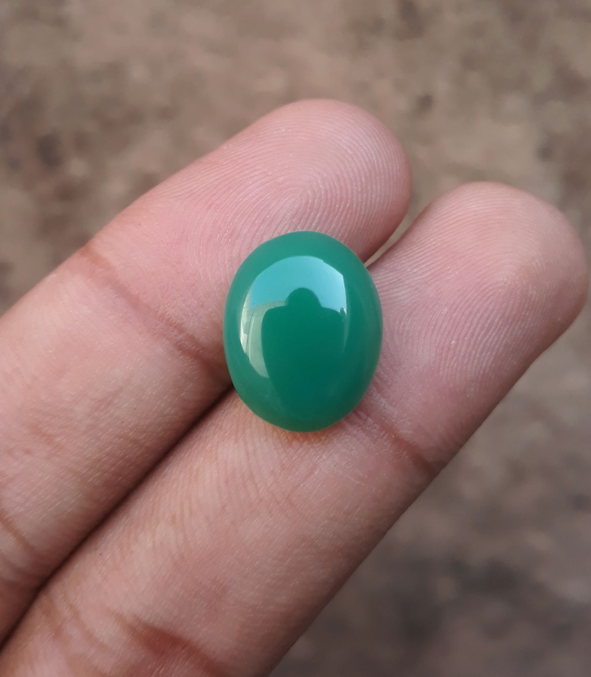 9.5ct Natural Chrysoprase Stone - Cabochon Chrysoprase - Green Chalcedony -16x13x5mm