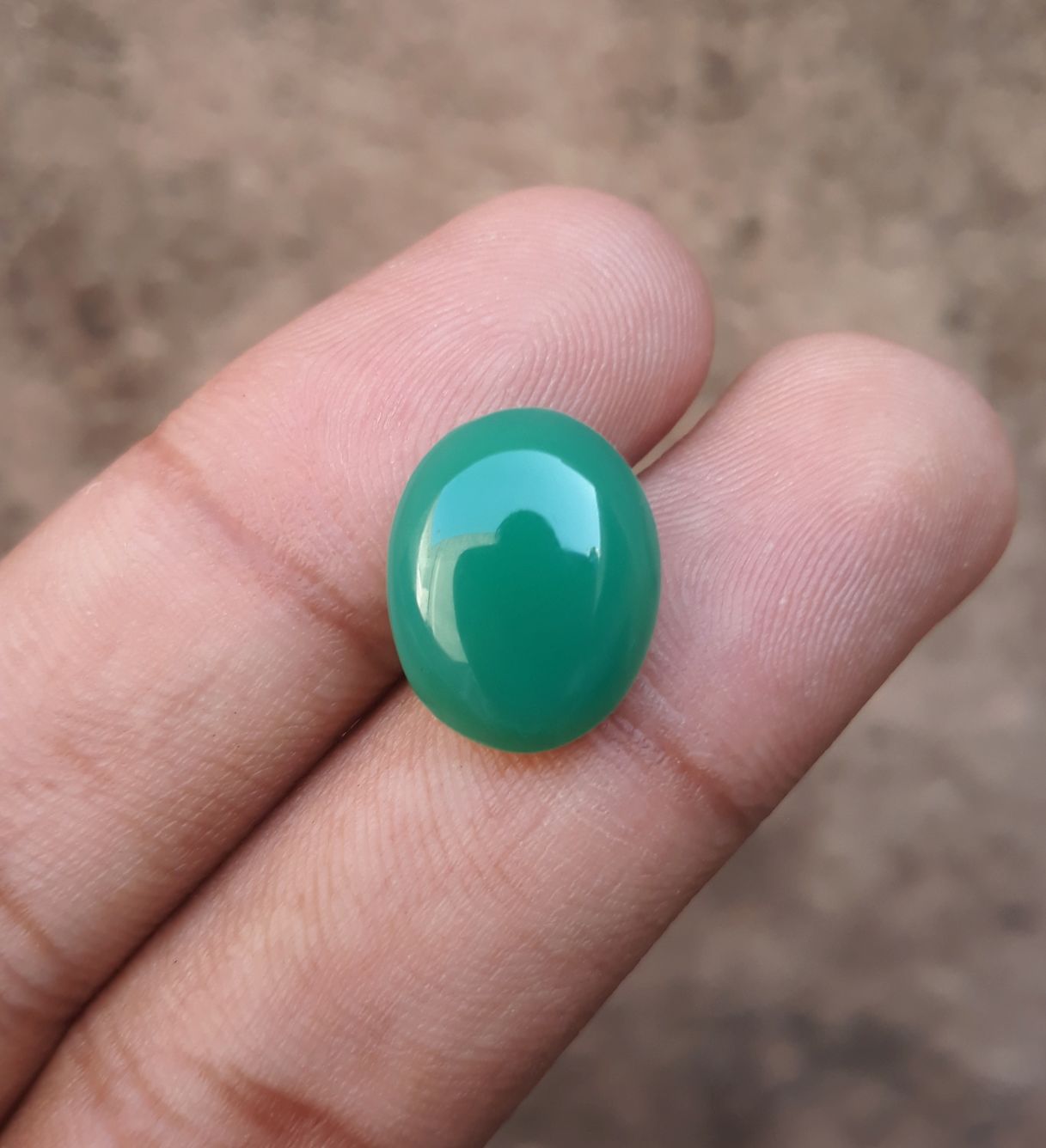 9.5ct Natural Chrysoprase Stone - Cabochon Chrysoprase - Green Chalcedony -16x13x5mm