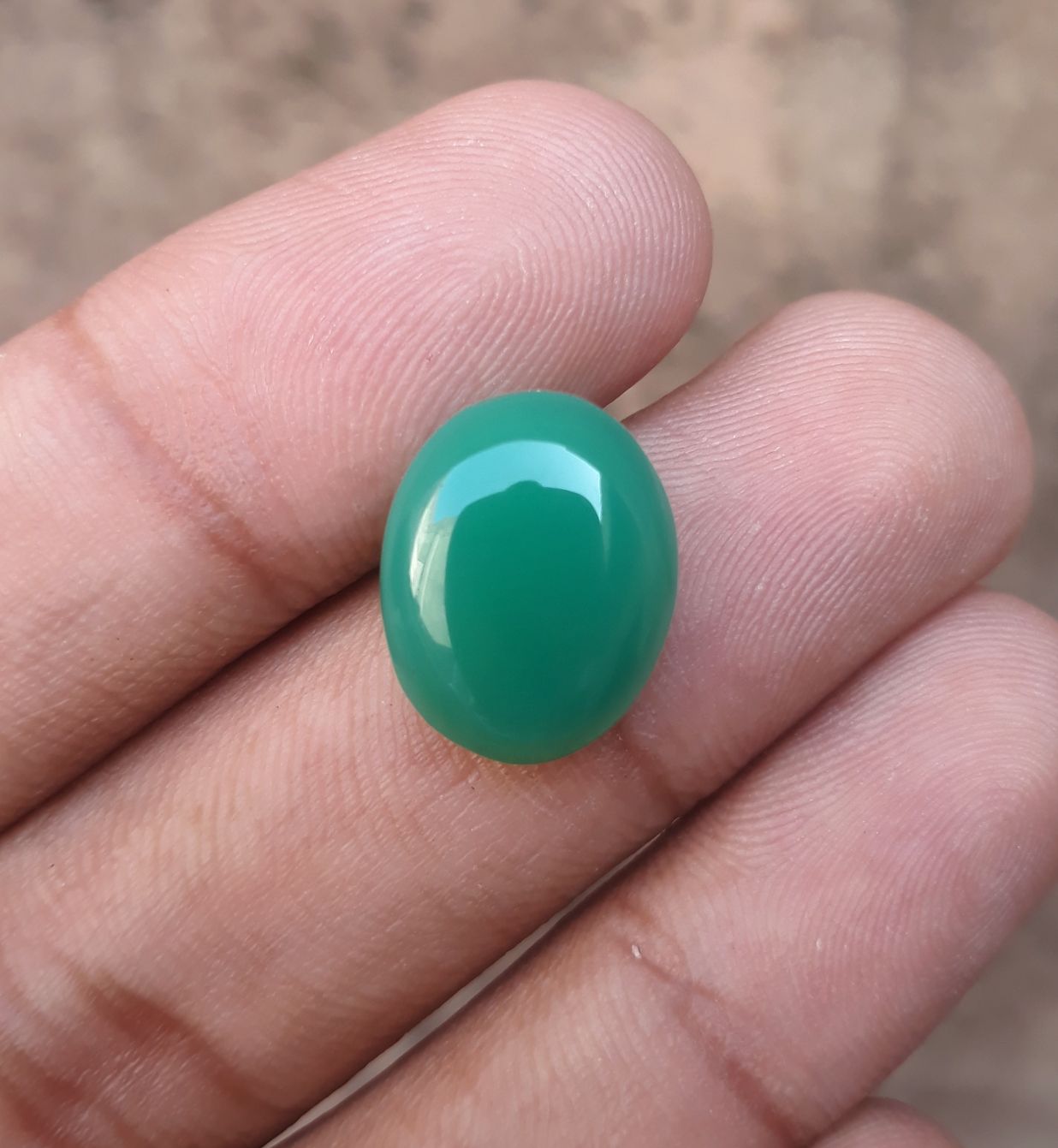 9.5ct Natural Chrysoprase Stone - Cabochon Chrysoprase - Green Chalcedony -16x13x5mm