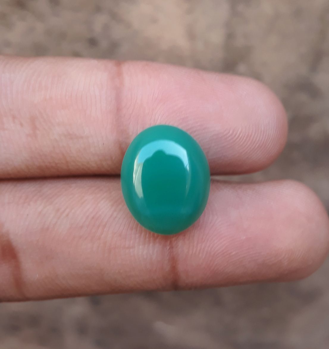 10.3ct Natural Chrysoprase Stone - Cabochon Chrysoprase - Green Chalcedony -16x13x6mm