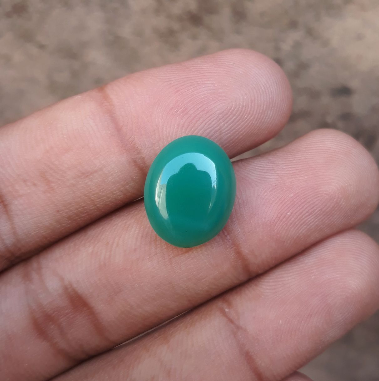 10.3ct Natural Chrysoprase Stone - Cabochon Chrysoprase - Green Chalcedony -16x13x6mm