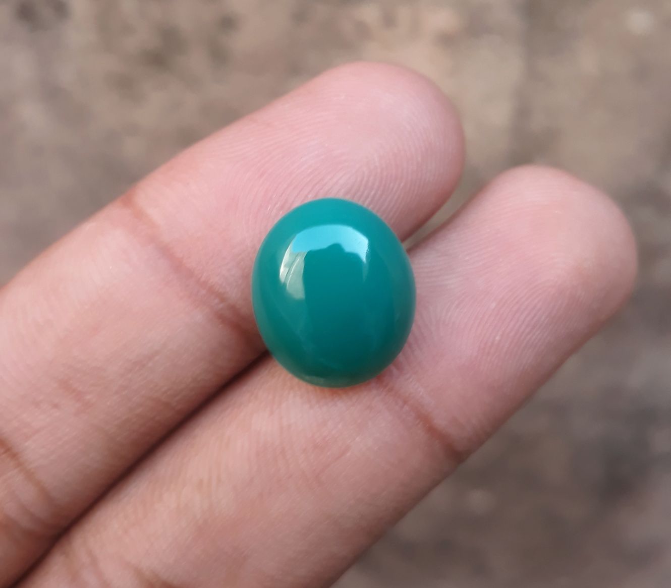 9.6ct Natural Chrysoprase Stone - Cabochon Chrysoprase - Green Chalcedony -15x13x6mm