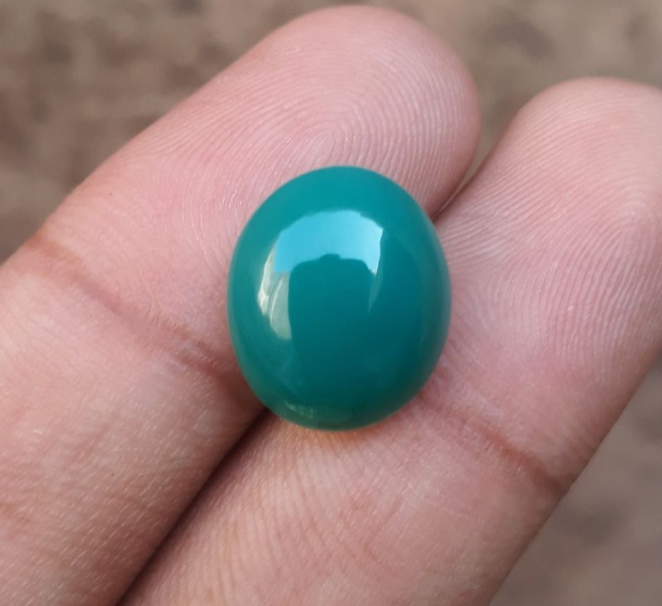 9.6ct Natural Chrysoprase Stone - Cabochon Chrysoprase - Green Chalcedony -15x13x6mm