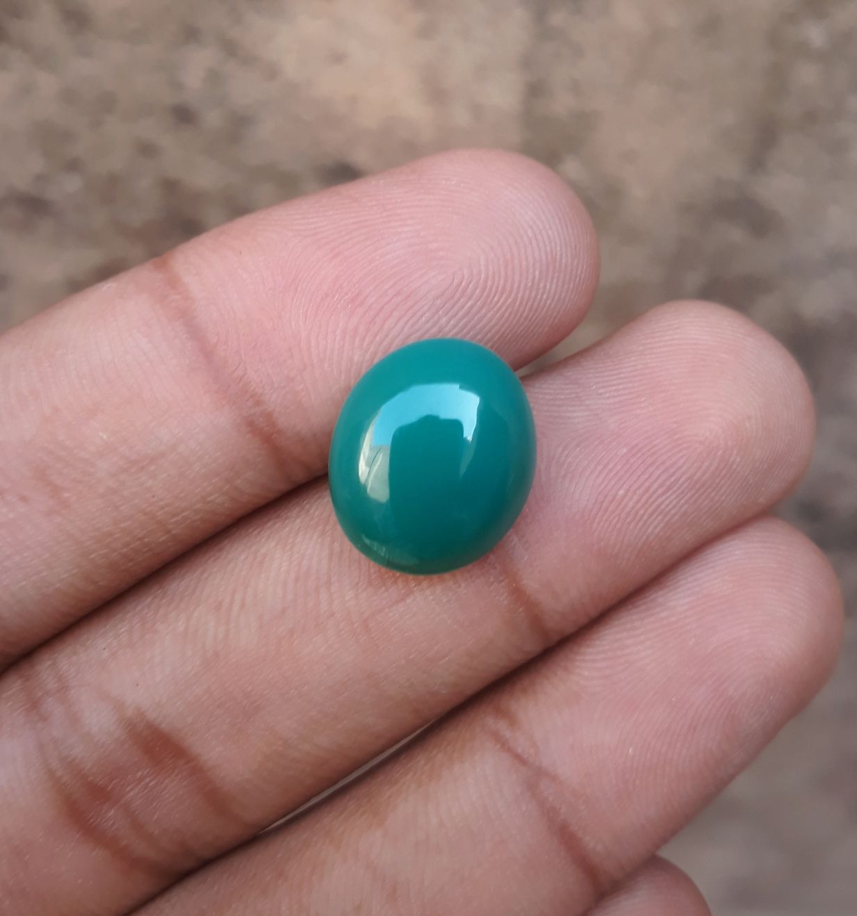 9.6ct Natural Chrysoprase Stone - Cabochon Chrysoprase - Green Chalcedony -15x13x6mm