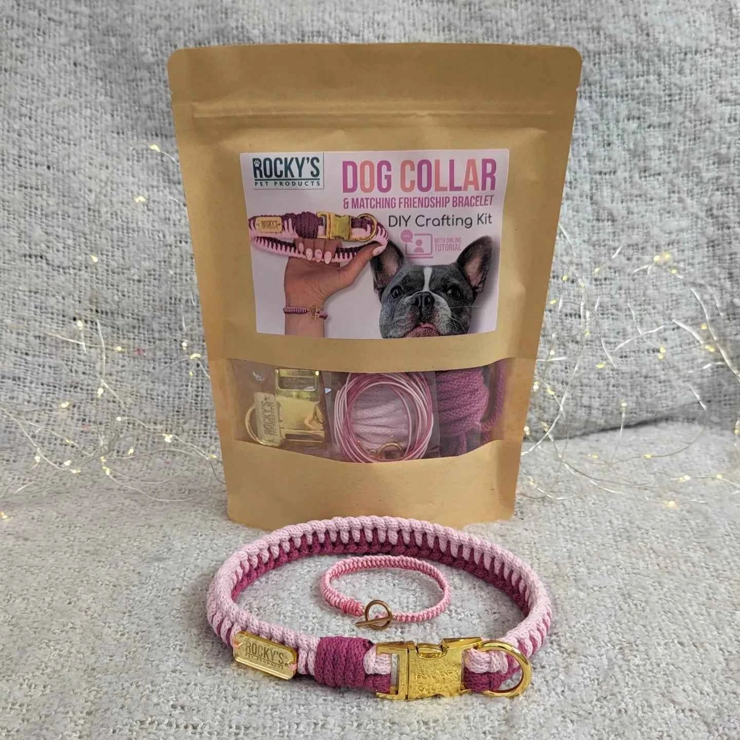 Make Your Own Dog Collar & Friendship Bracelet Craft Kit - PINK