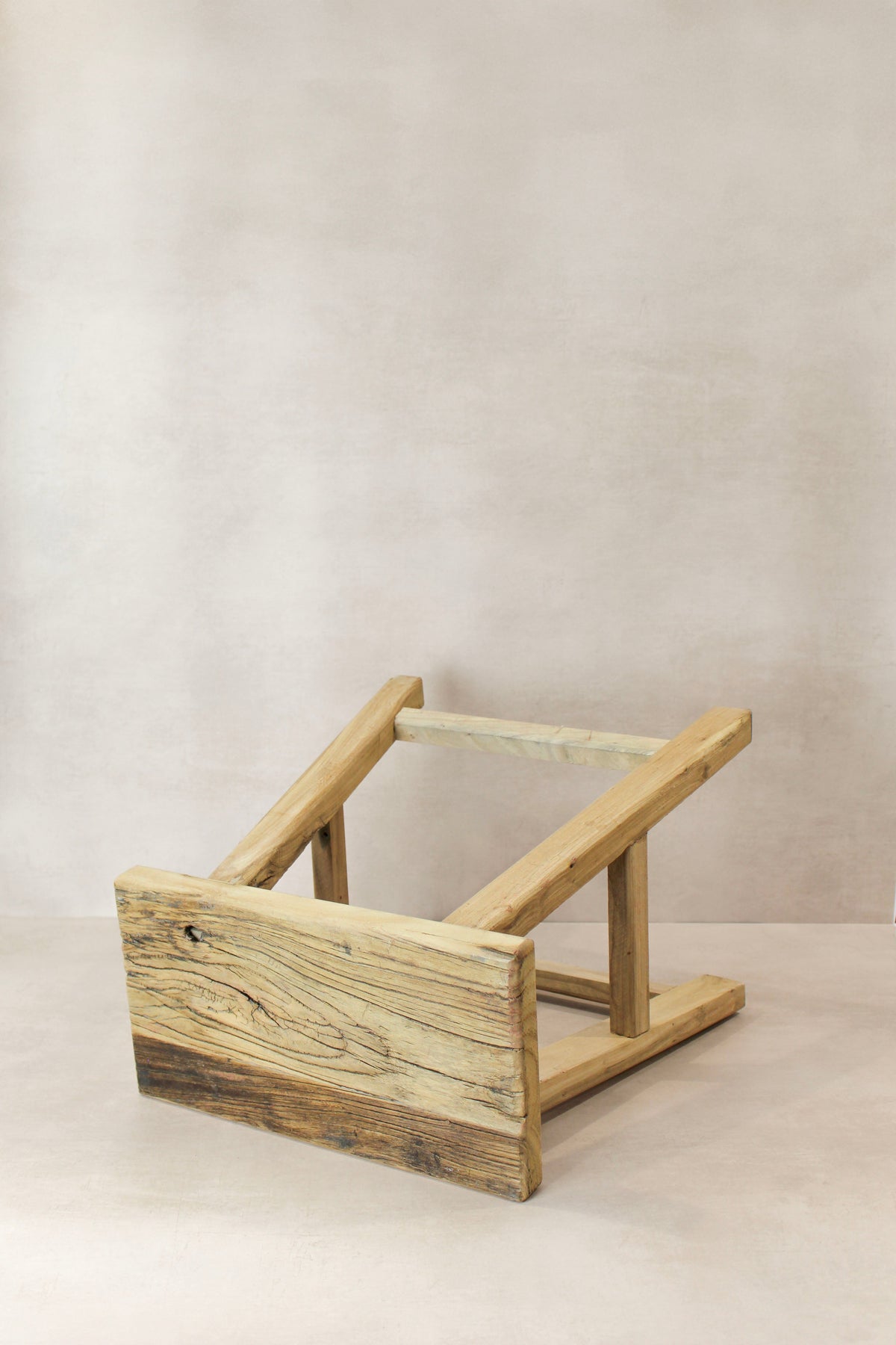 Vintage Rustic Elm Wood Stool - Medium - No 75
