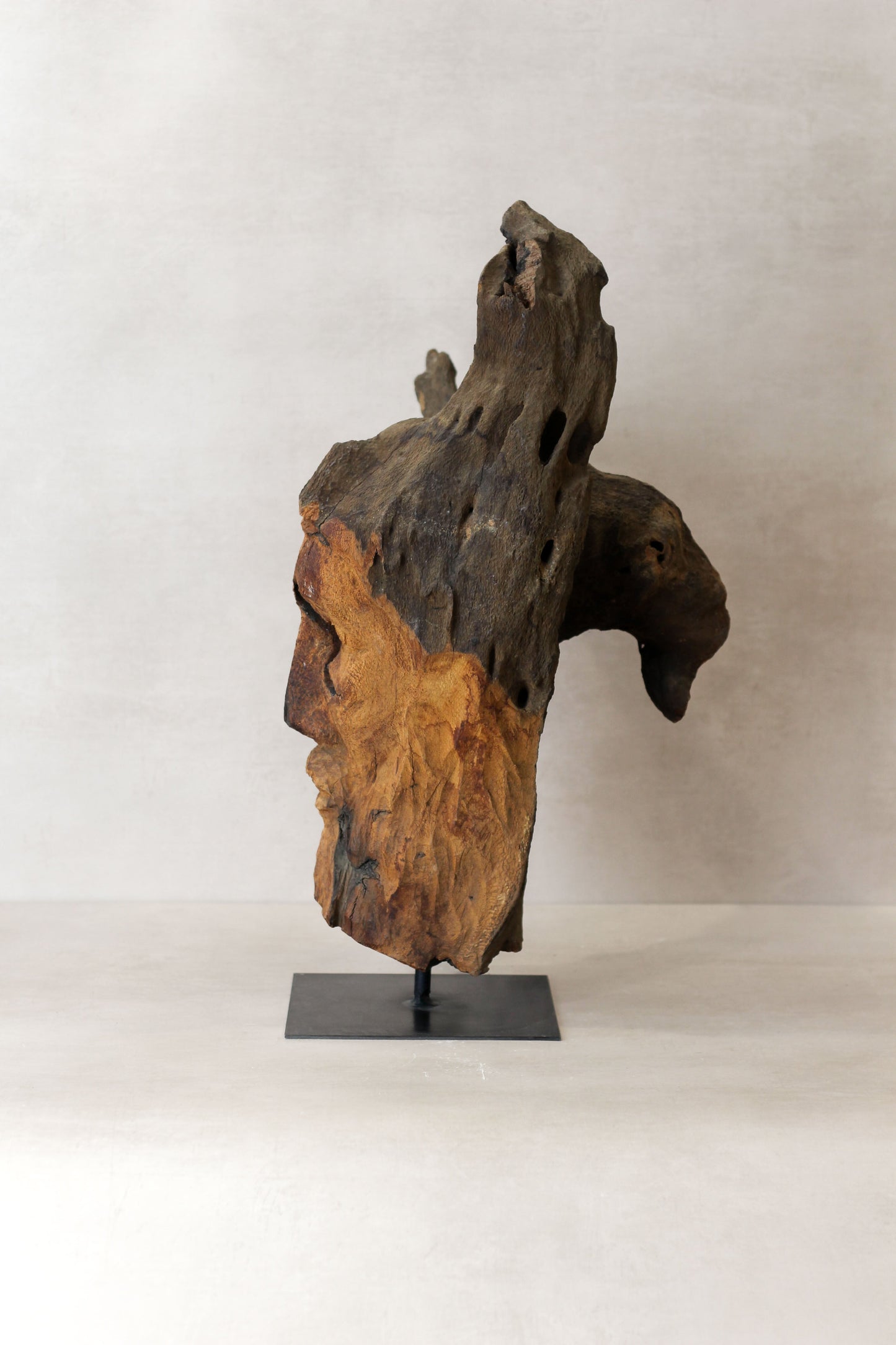 Rizimu Chiwawa Carved Driftwood Head Sculpture - Zimbabwe