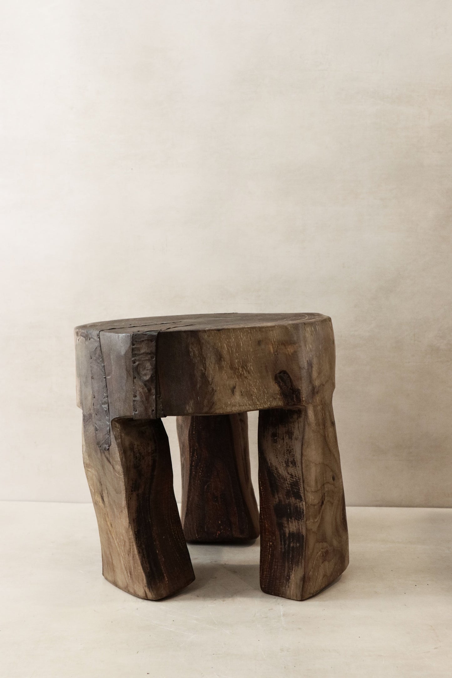 Hand Carved Wooden Stool\Side Table - 47.2