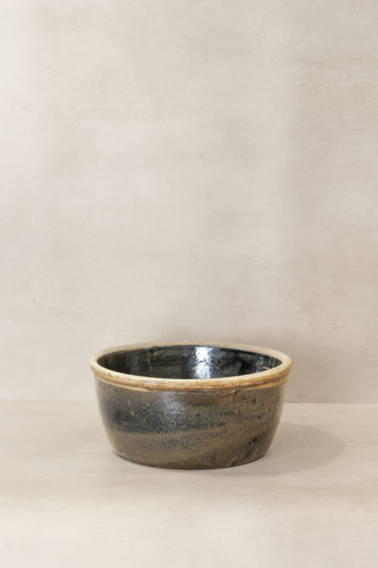 Wabi Sabi Antique Dark Glazed Terracotta Bowl - ODB 03