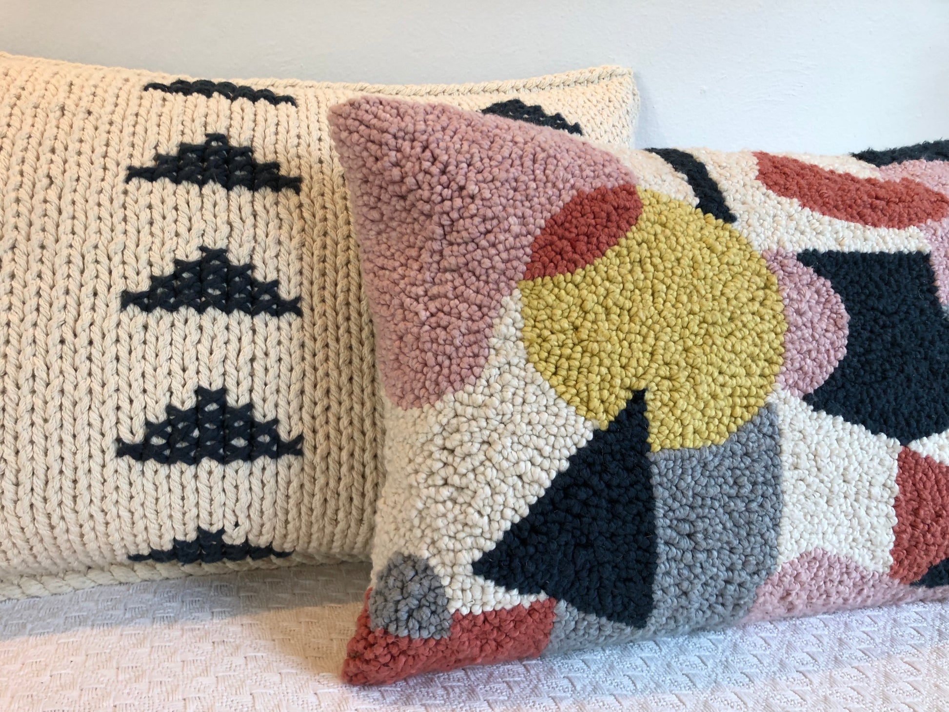 Punch Needle Cushion Cover - Geometric Pattern 3