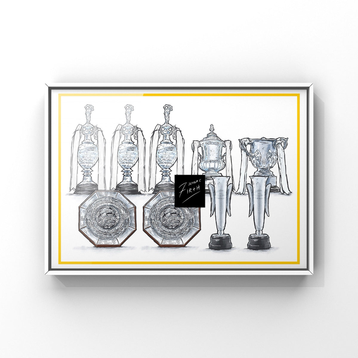 Leeds Inspired Major Trophies Football Print