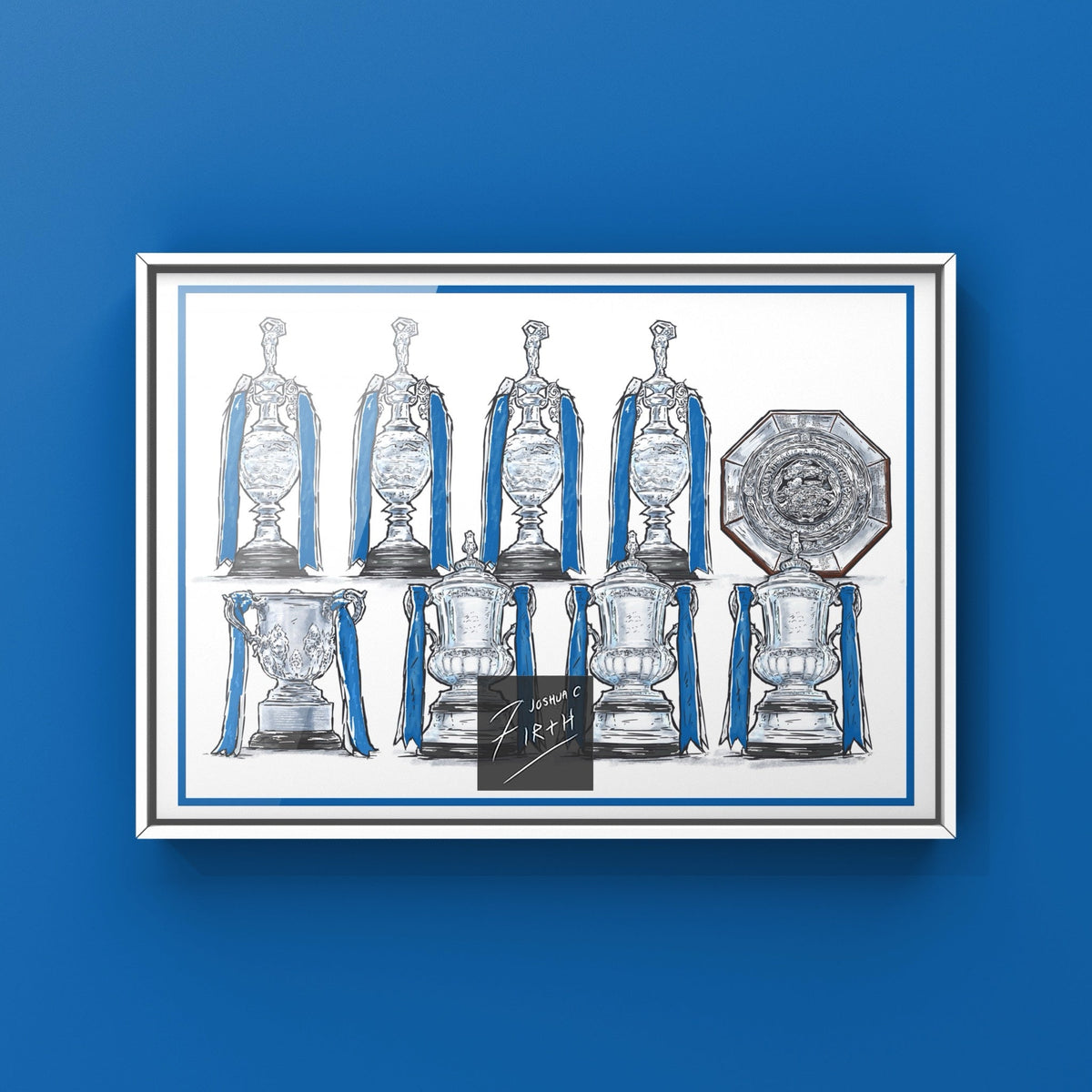 Sheff Wed Inspired Major Trophies Football Print