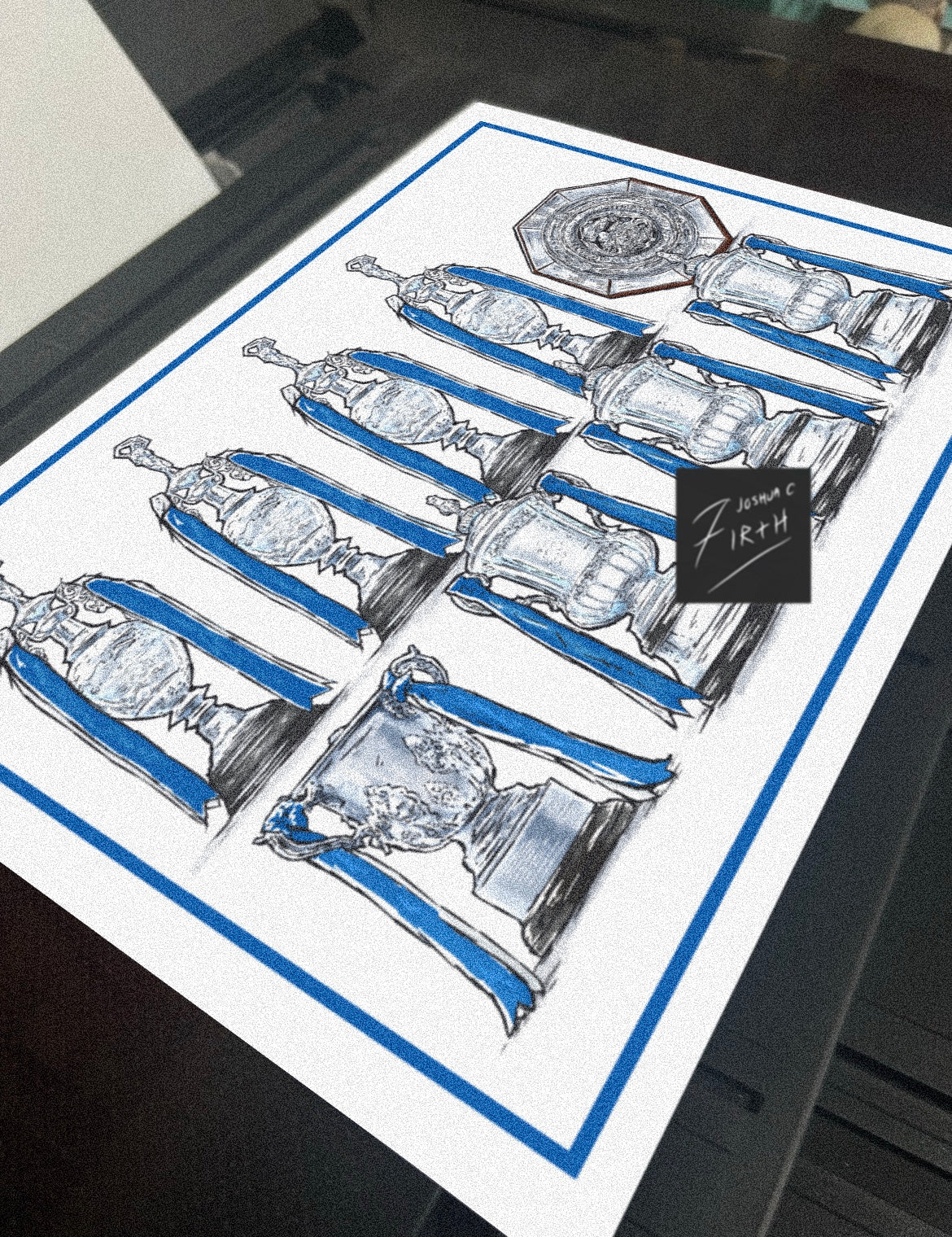 Sheff Wed Inspired Major Trophies Football Print