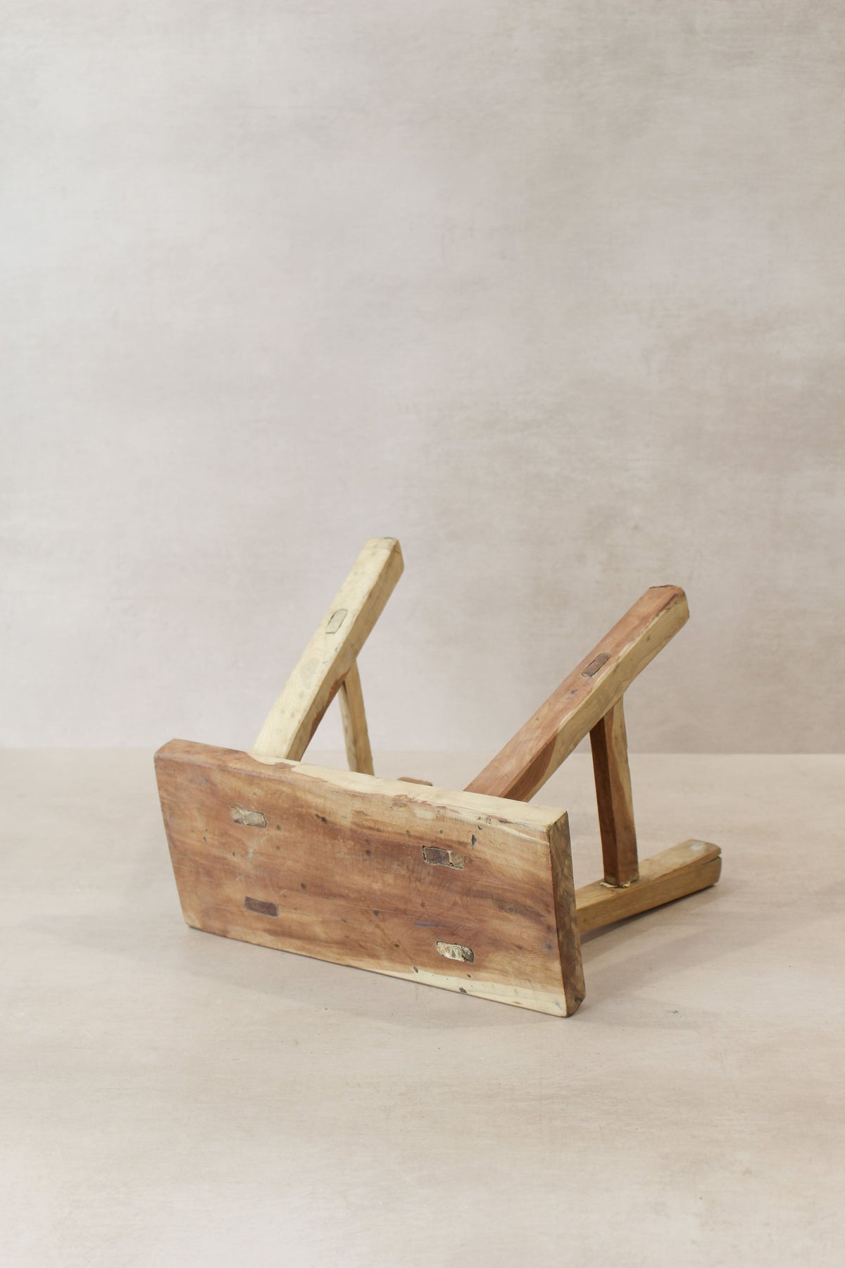 Vintage Rustic Elm Wood Stool - Small - No 20