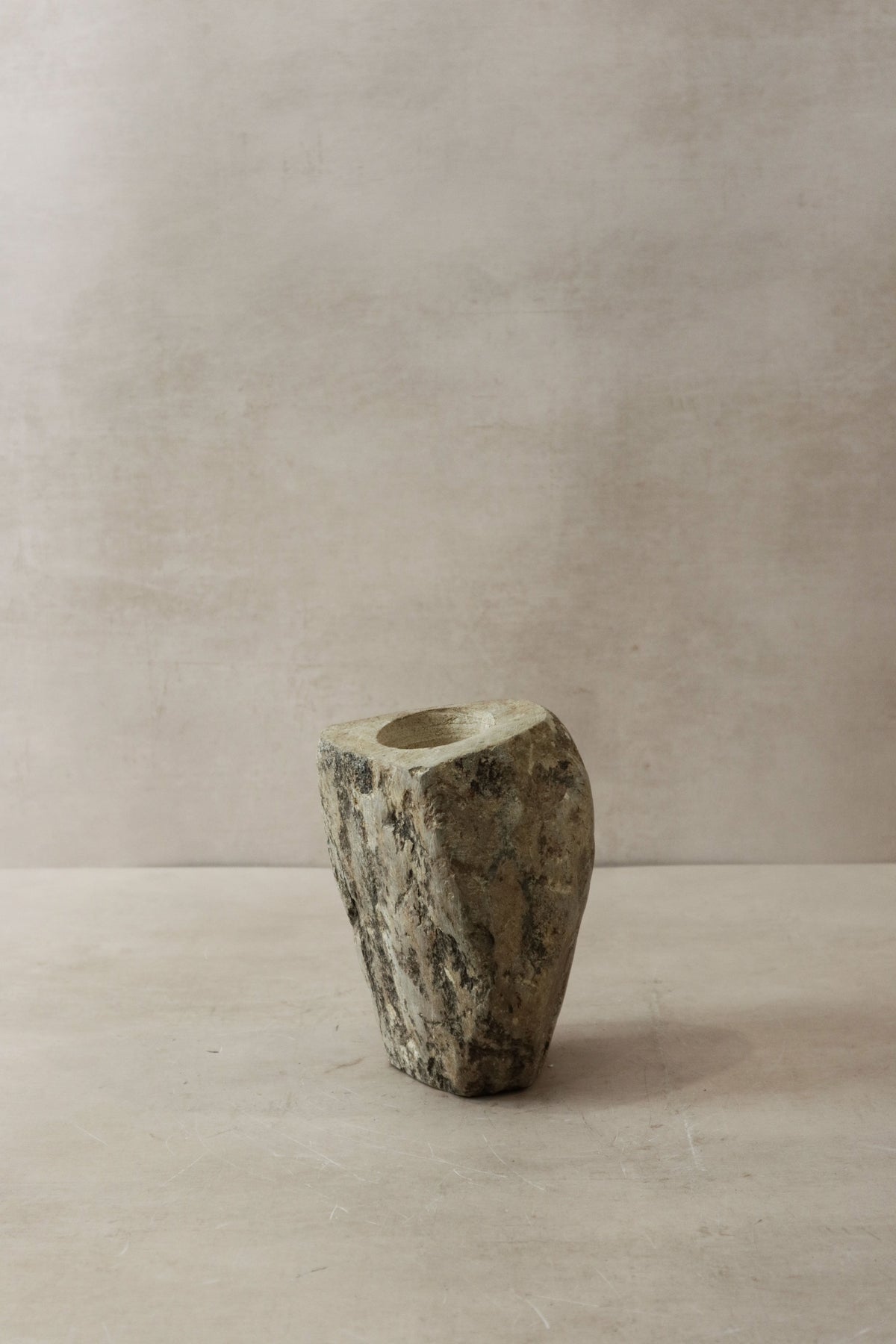Natural Rough Edge Stone Candle Holder - 98.2