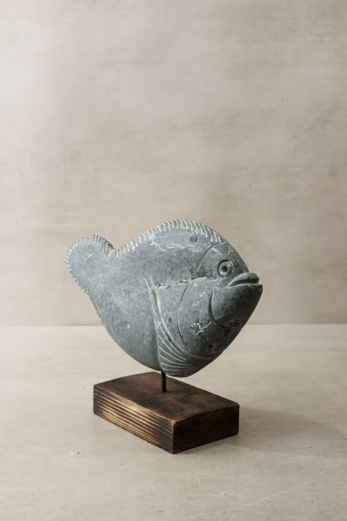 Stone Fish Sculpture - Zimbabwe - 35.4