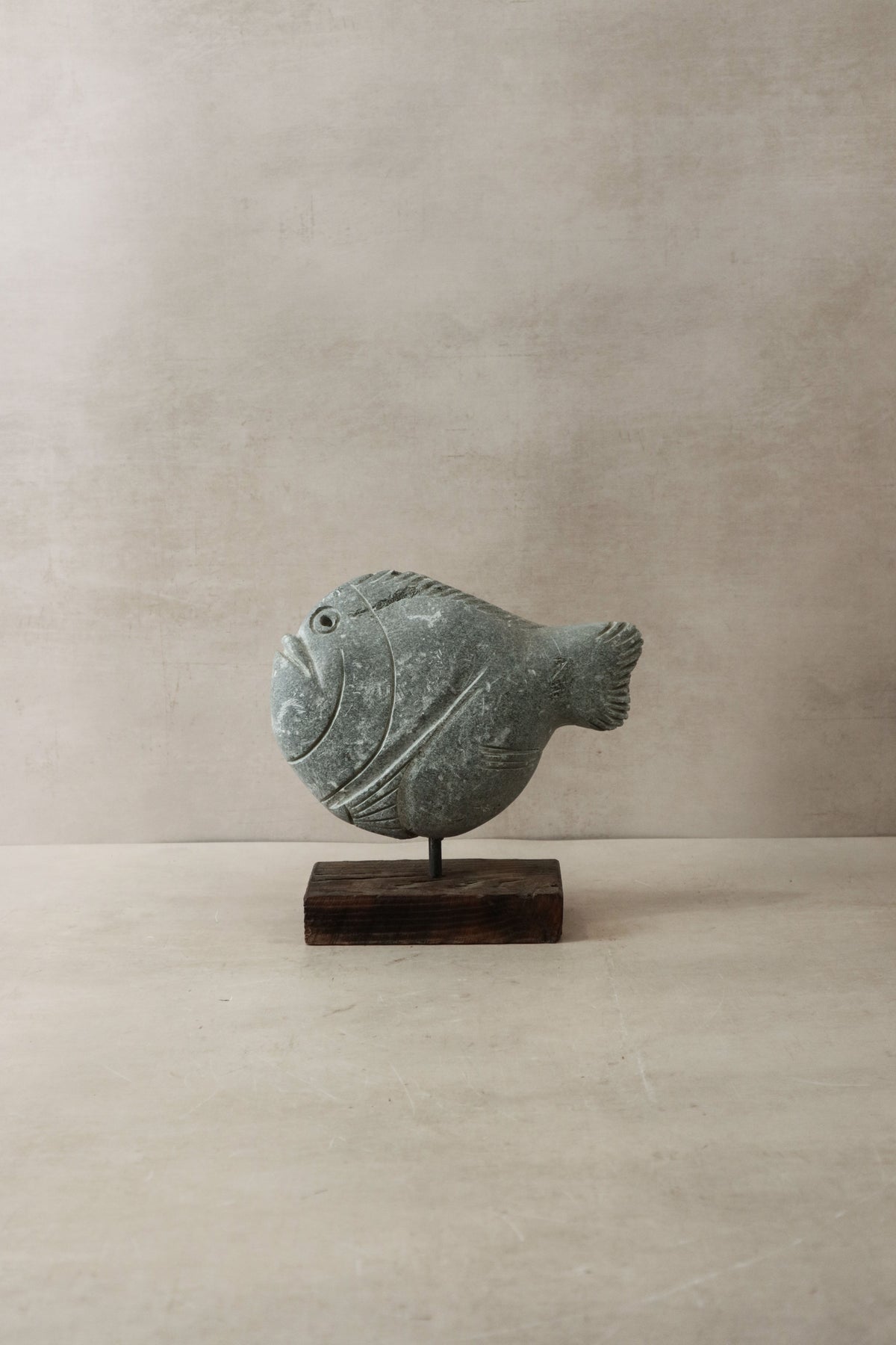 Stone Fish Sculpture - Zimbabwe - 30.5